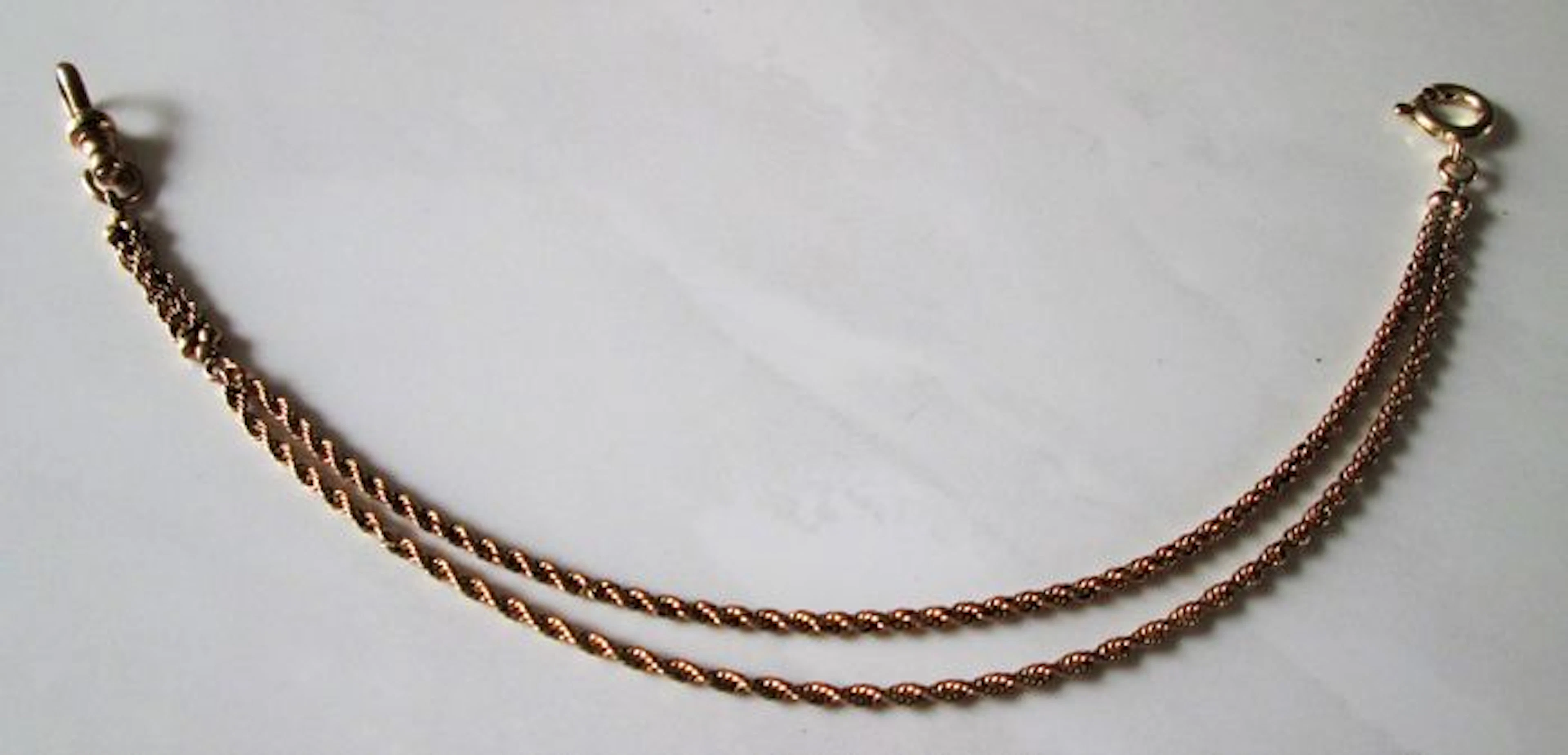 Golden watch chain with musket hook and a new spring lock