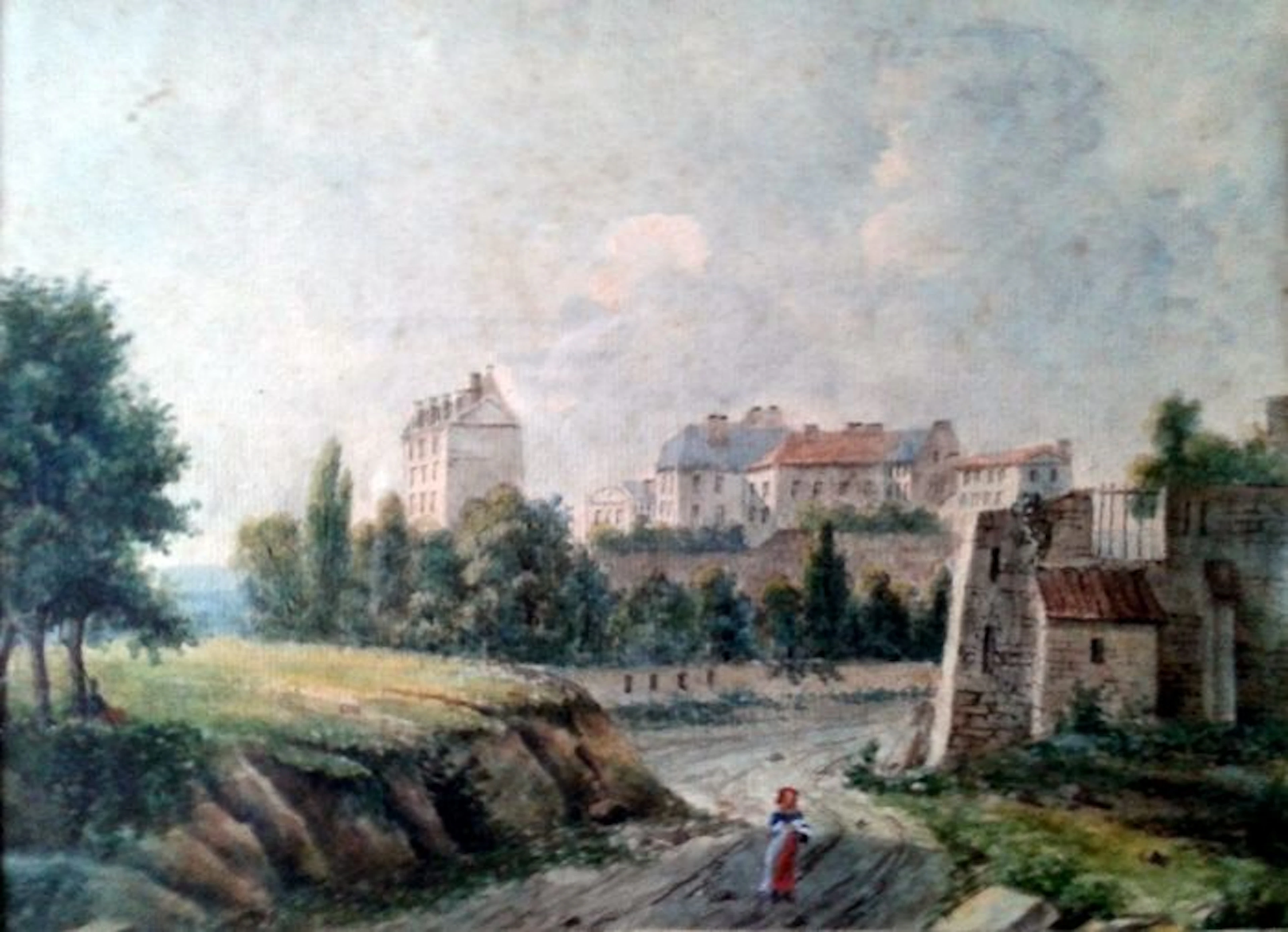 Pierre-Luc-Charles Ciceri (1782-1868) - Entrée de village animé