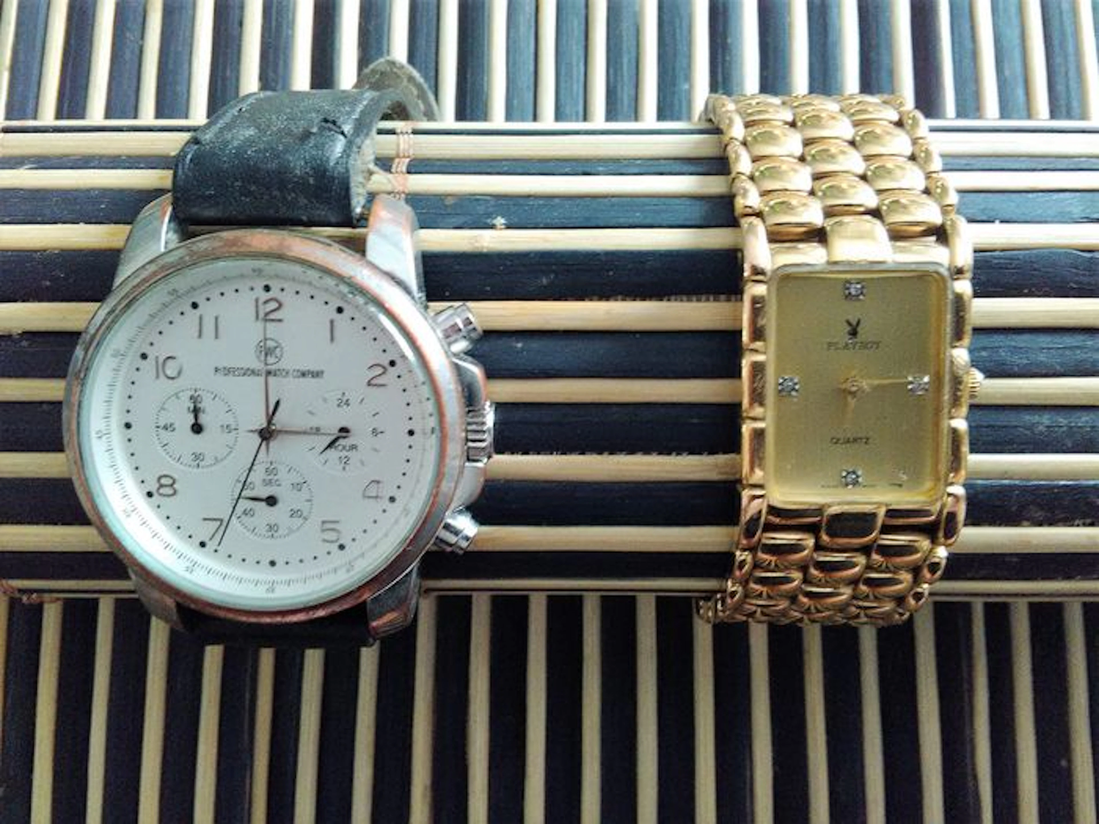PWC + Playboy, lot of 2 men's wristwatches