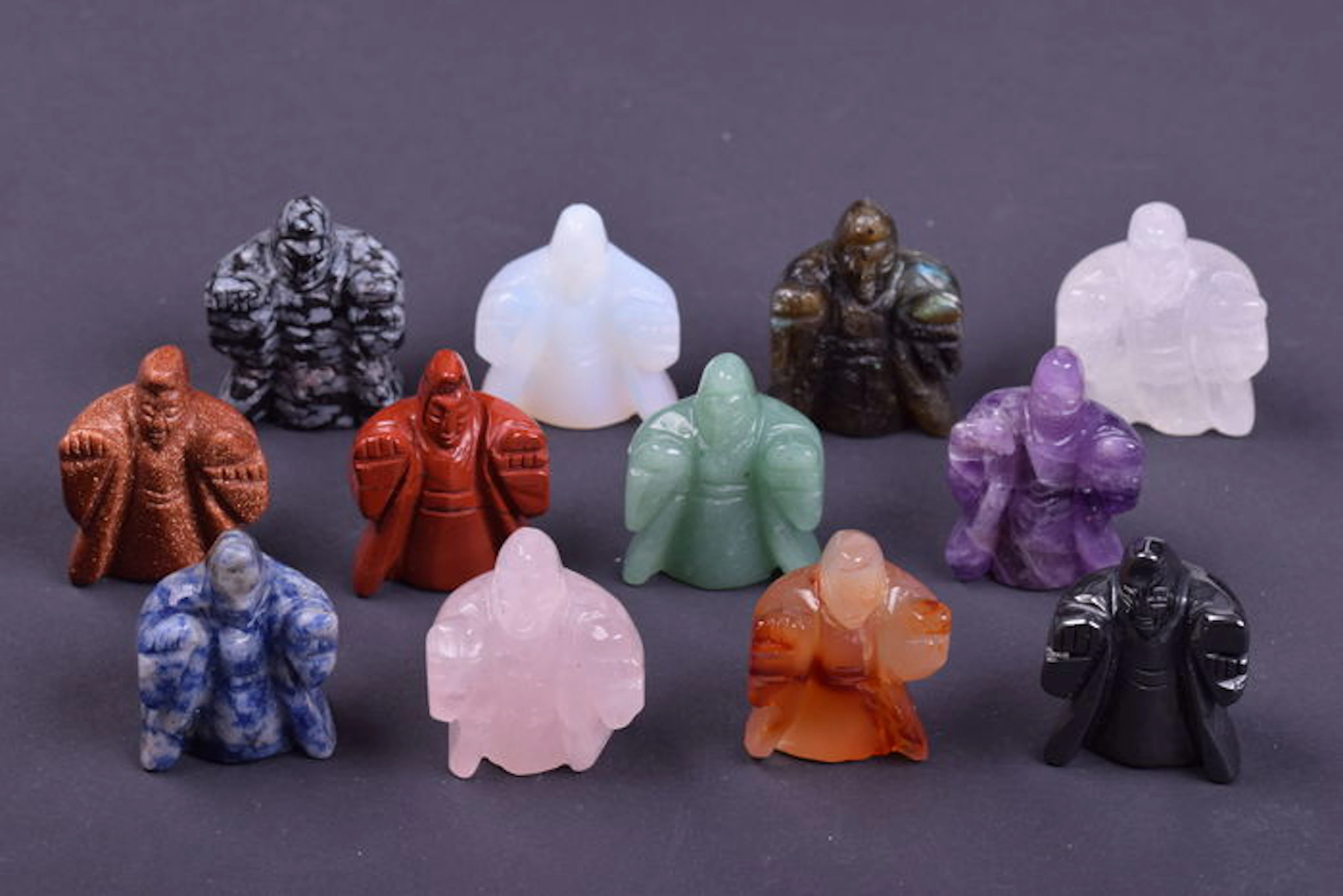 12 gemstone Merlins - late 20th century