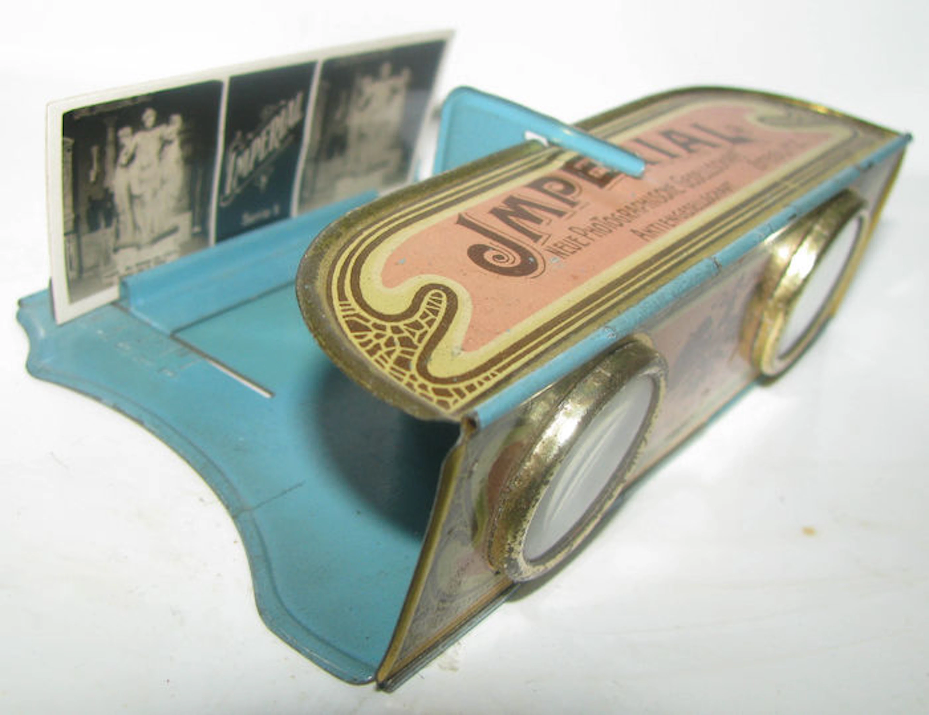 Tin folding stereoscope set D.R.G.M. Imperial Chocolates-1905