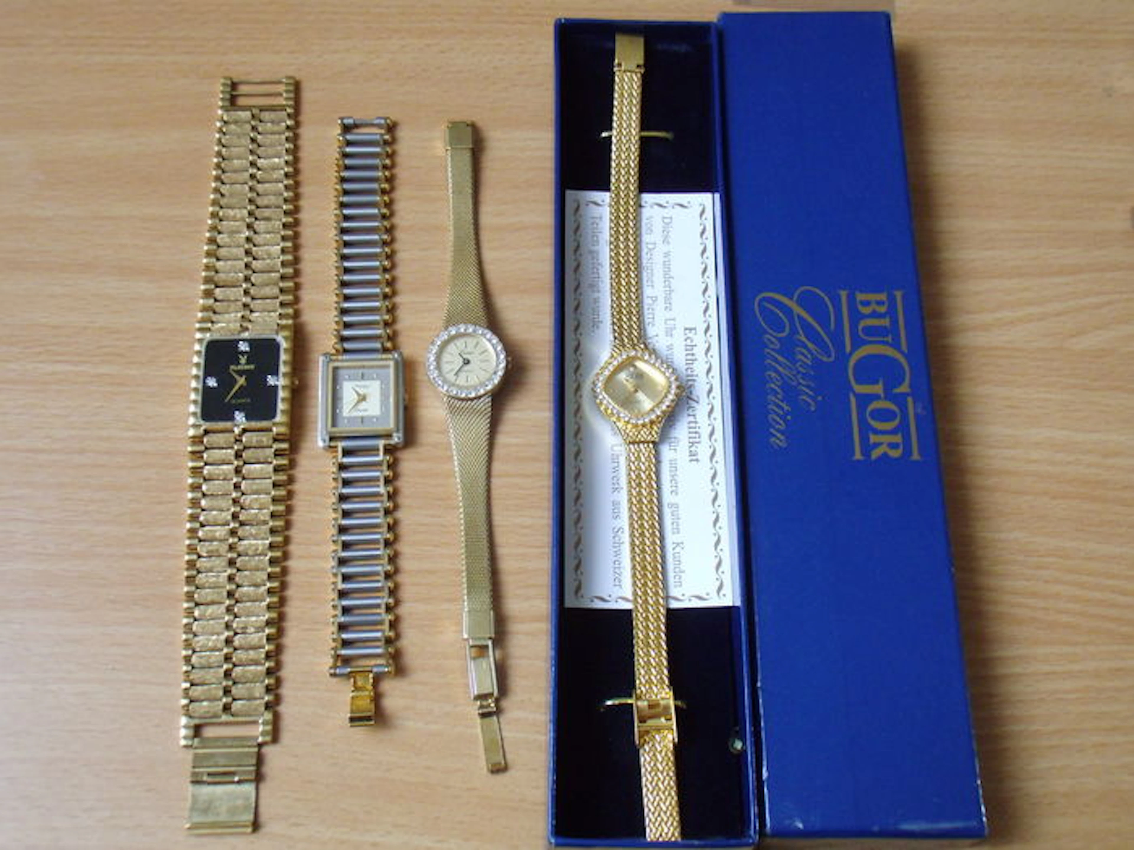 Playboy + Regent Para + Erma + Bugor: Lot of 4 ladies' wristwatches