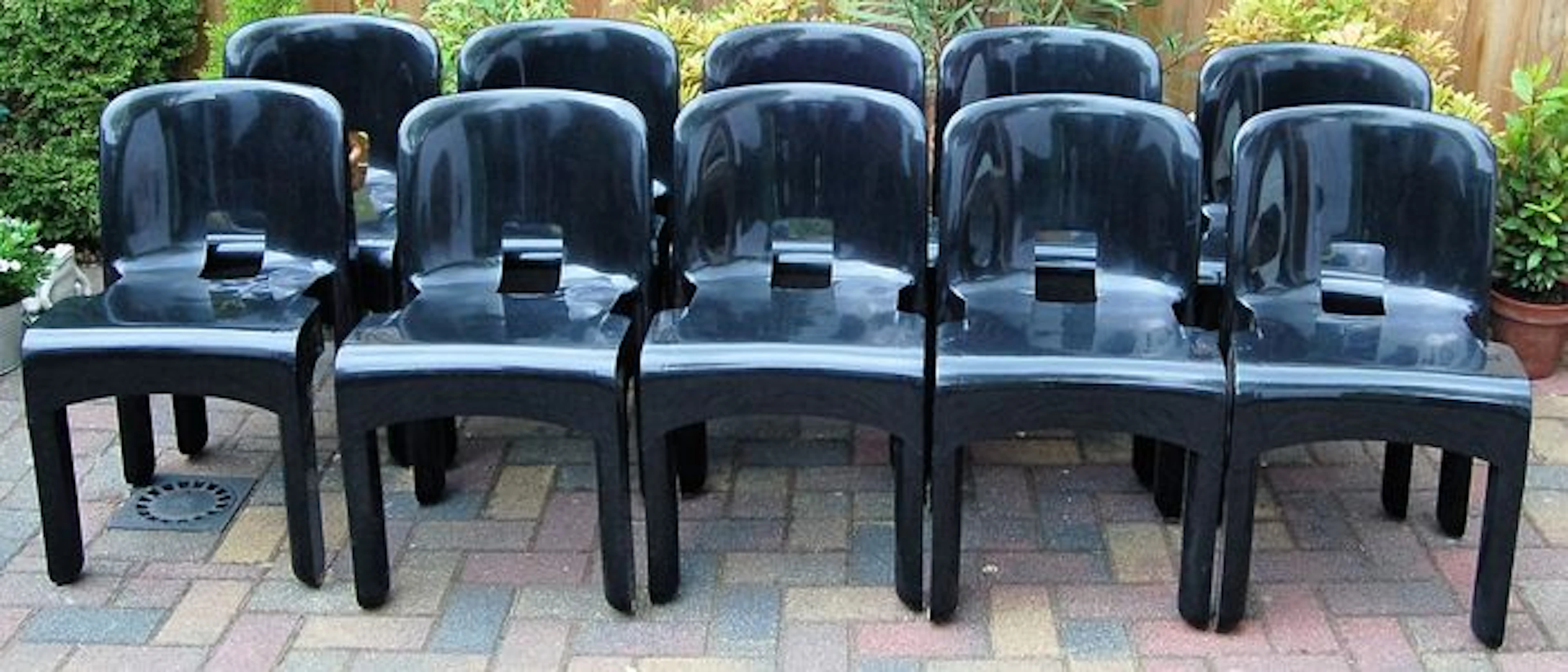 Joe Colombo for Kartell - 10 x 'Universale' chairs black