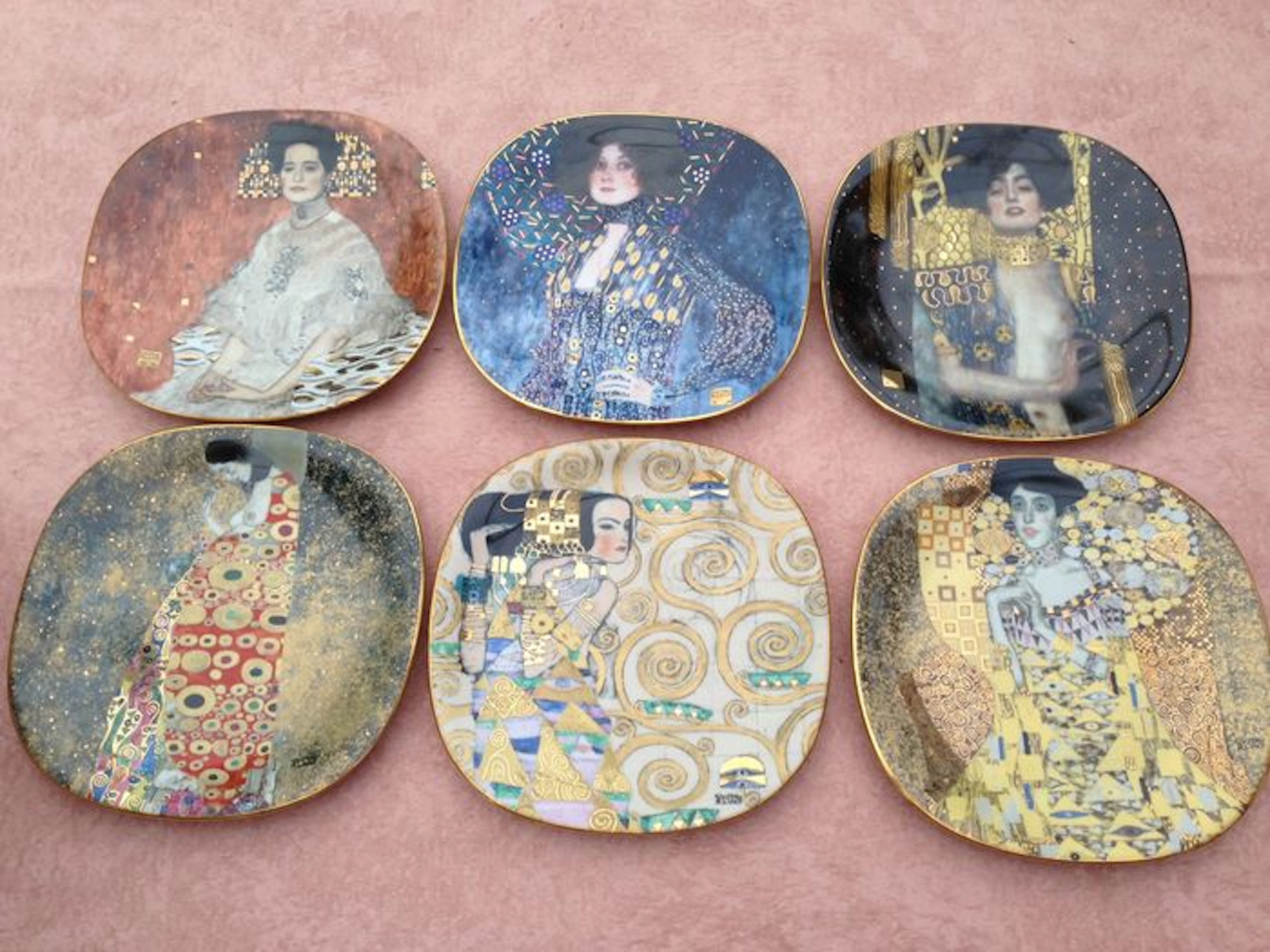 6 pcs. collectable plate Gustav Klimt - Lilienporzellan