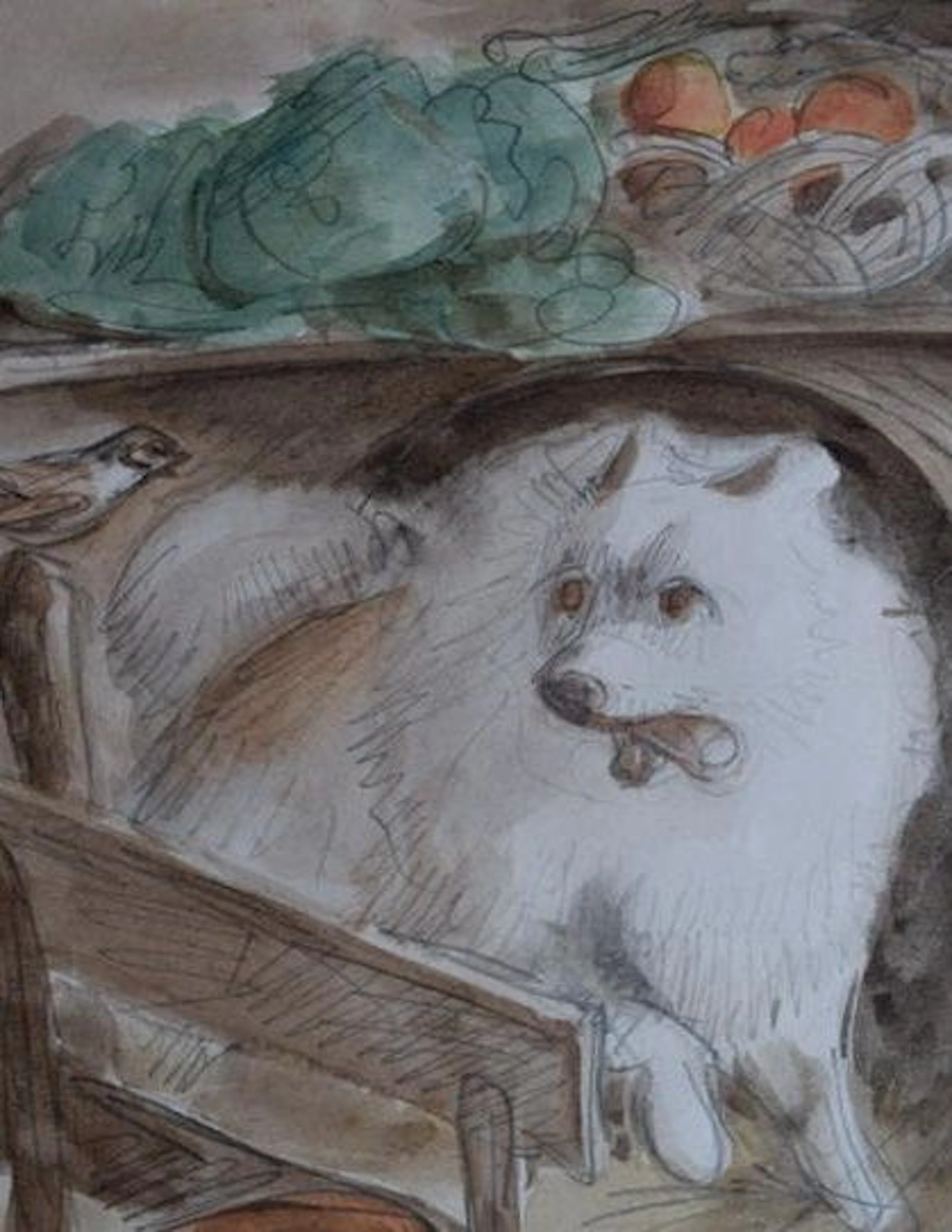 Henriëtte Ronner-Knip (1821-1909) Hond met vogeltje