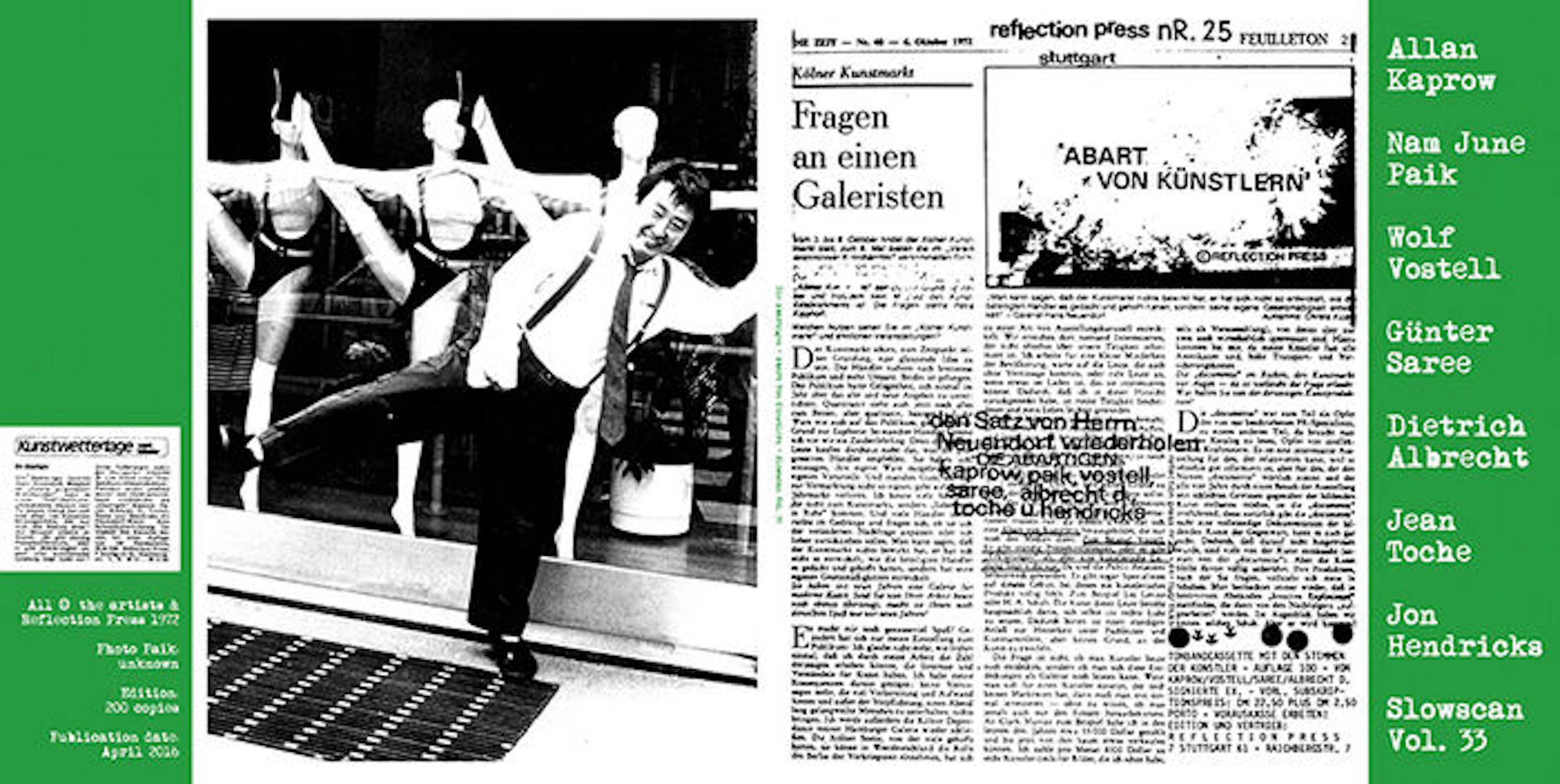 Abart von Kunstler (nam June Paik/Allan Kaprow/Wolf Vostell/Albrecht D and others