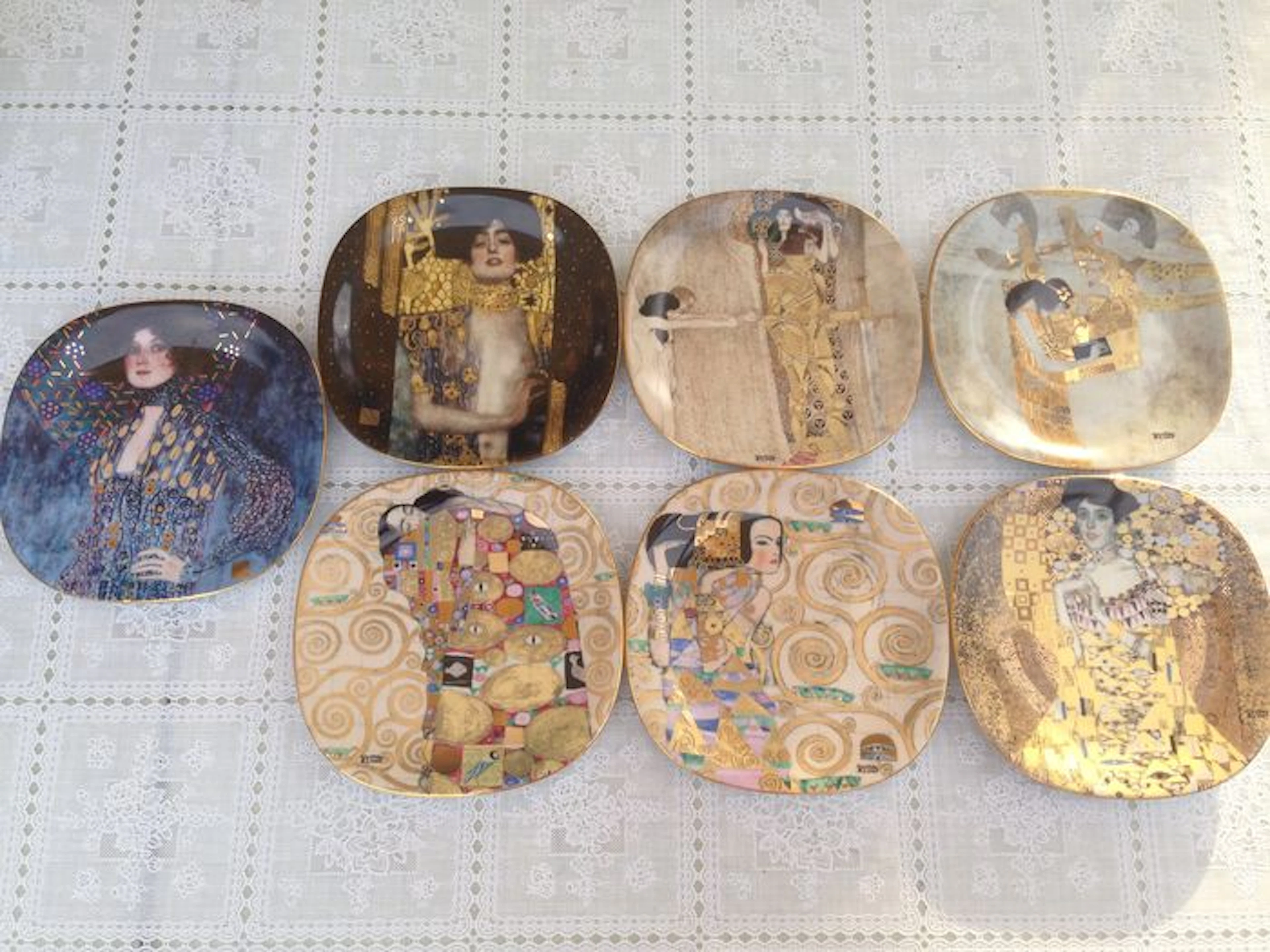 7 pcs. limited edition collectable plates - Gustav Klimt - Lilienporzellan