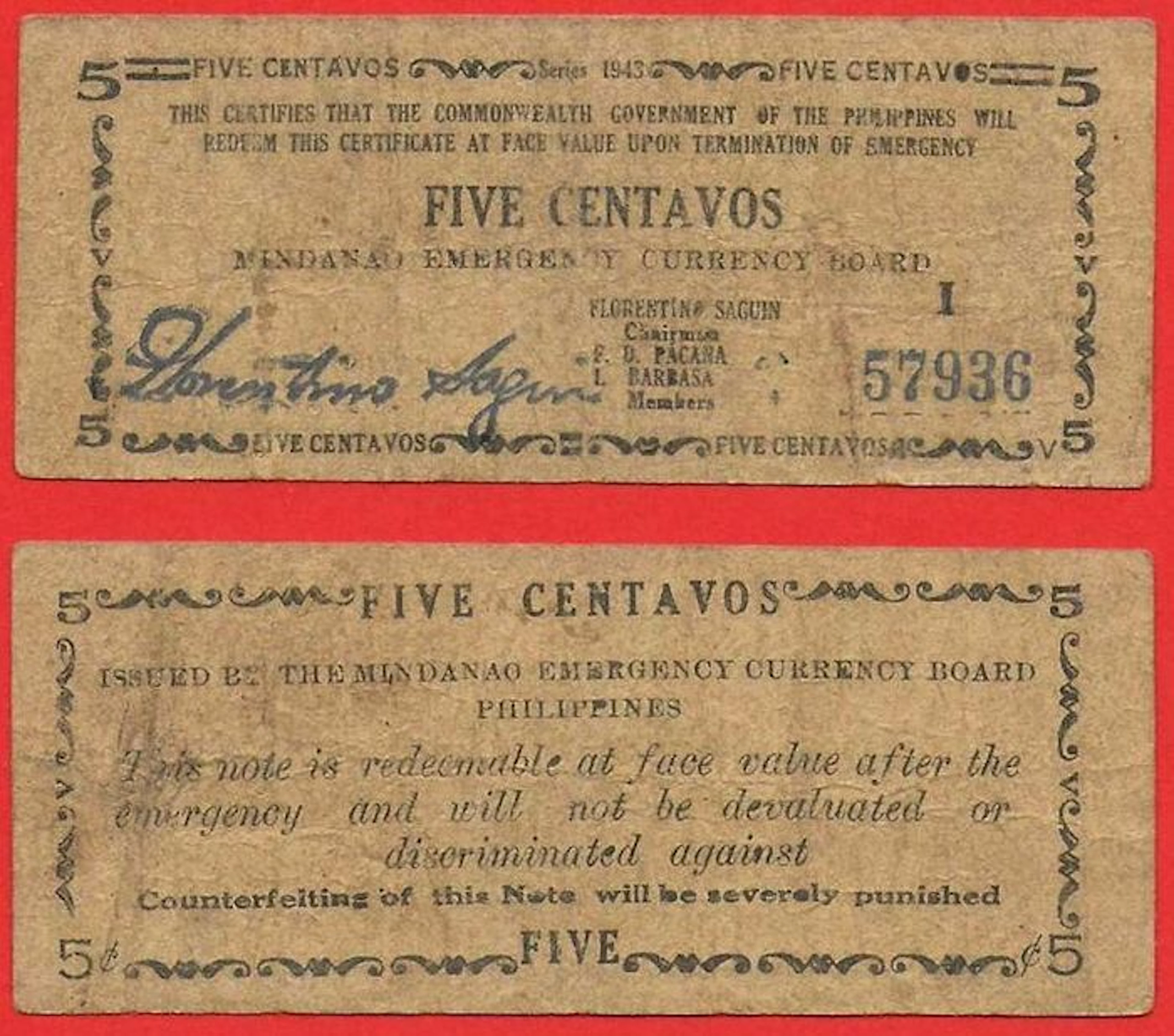 Philippines - Lot of 37 billets from the Provinces of Mindanao & Bohol - 1942 + 1943 + 1944