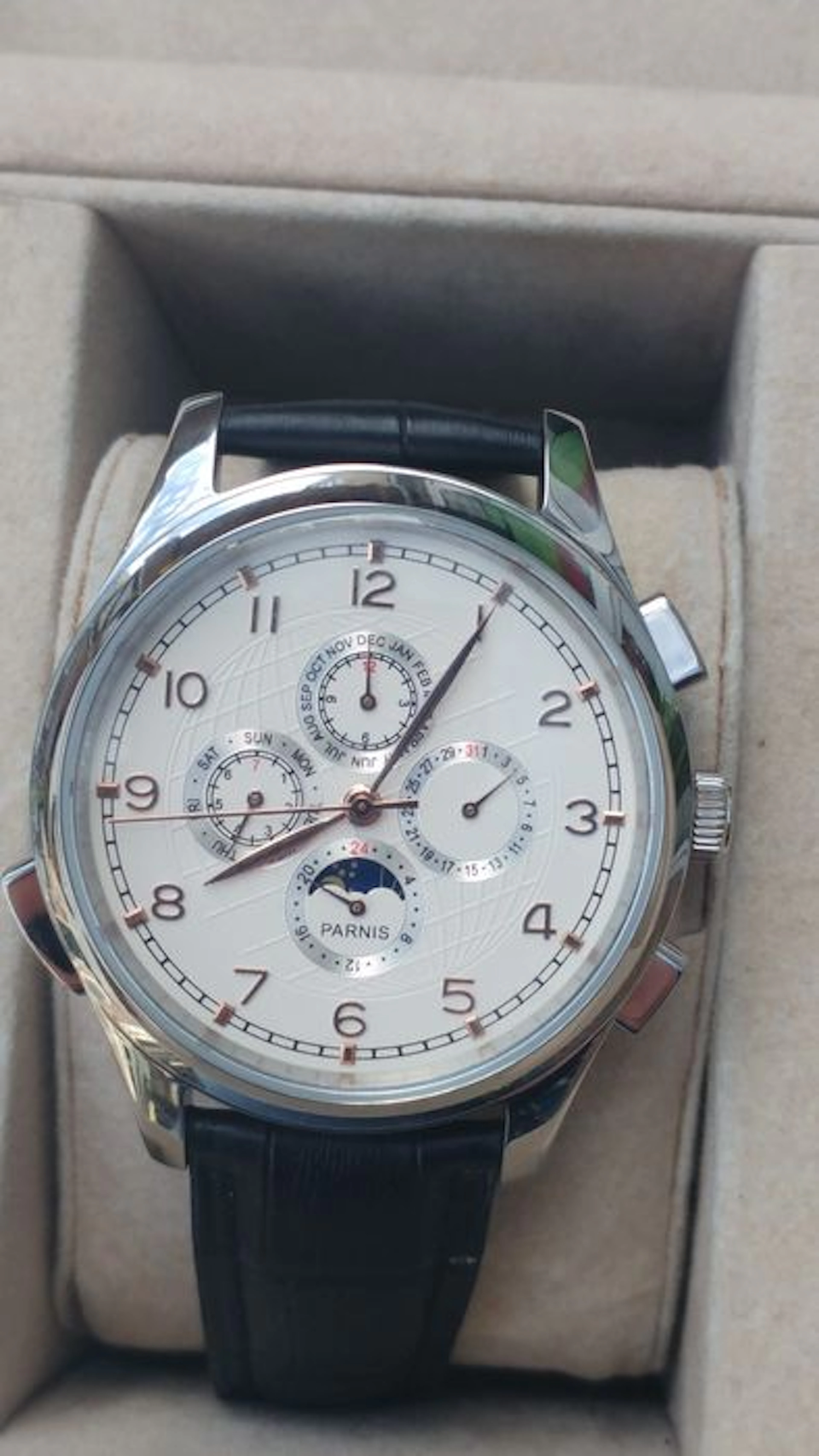 Parnis Moon phase – men's wristwatch – 2016