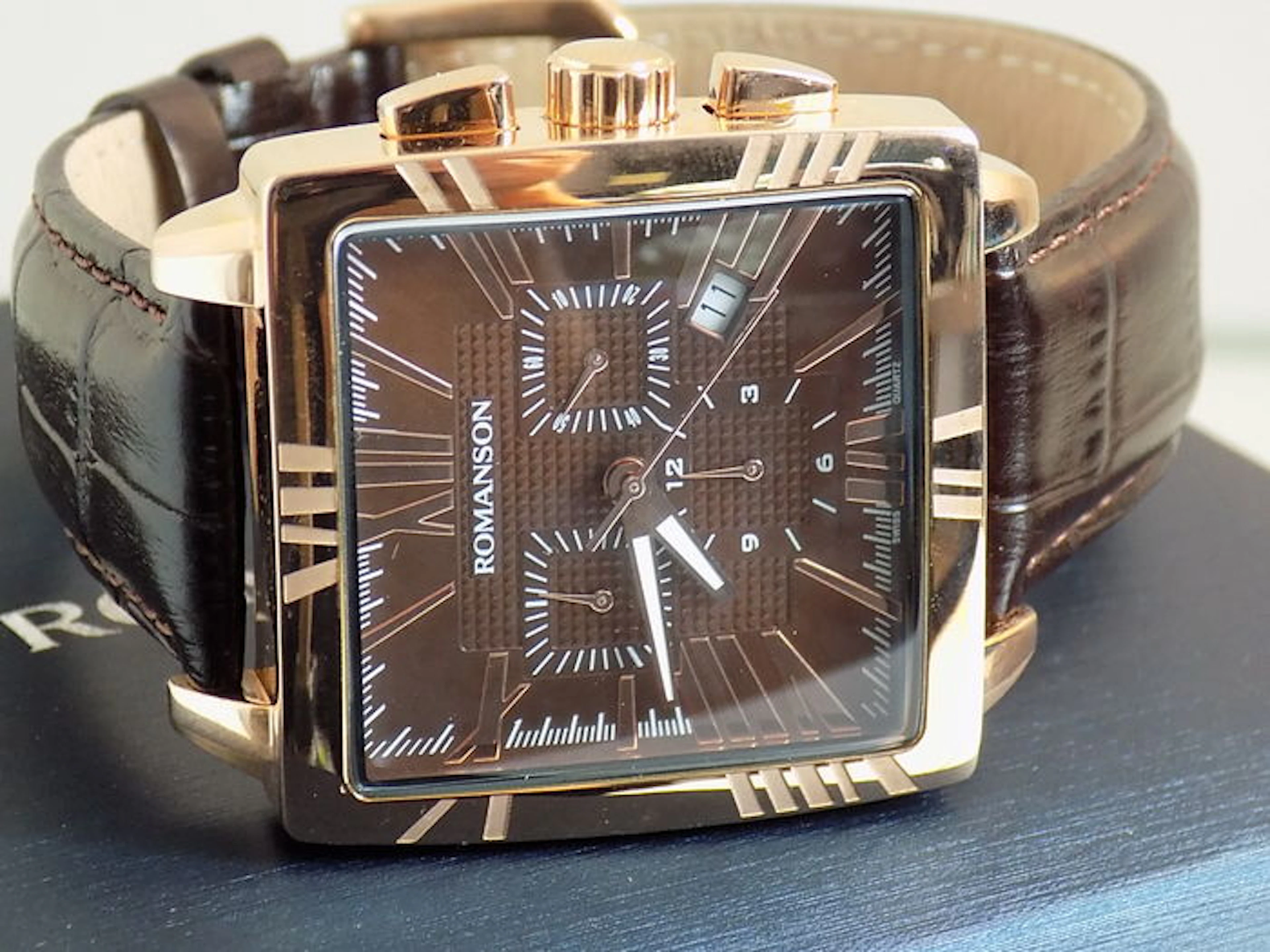 Romanson rose gold chronograph - men's wristwatch - 2016.