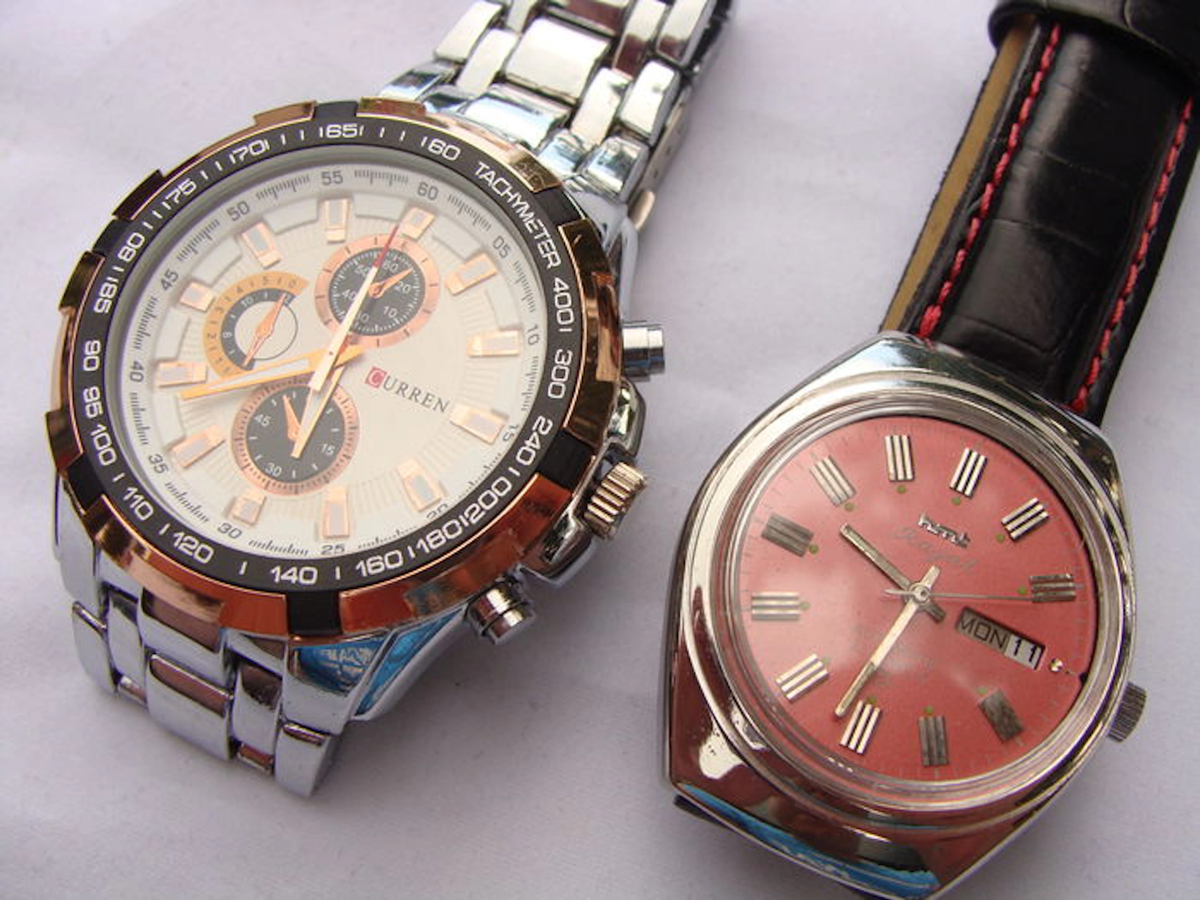 Lot of 2 gents wristwatches – HMT Rajat Automatic, Curren M8023 Quartz