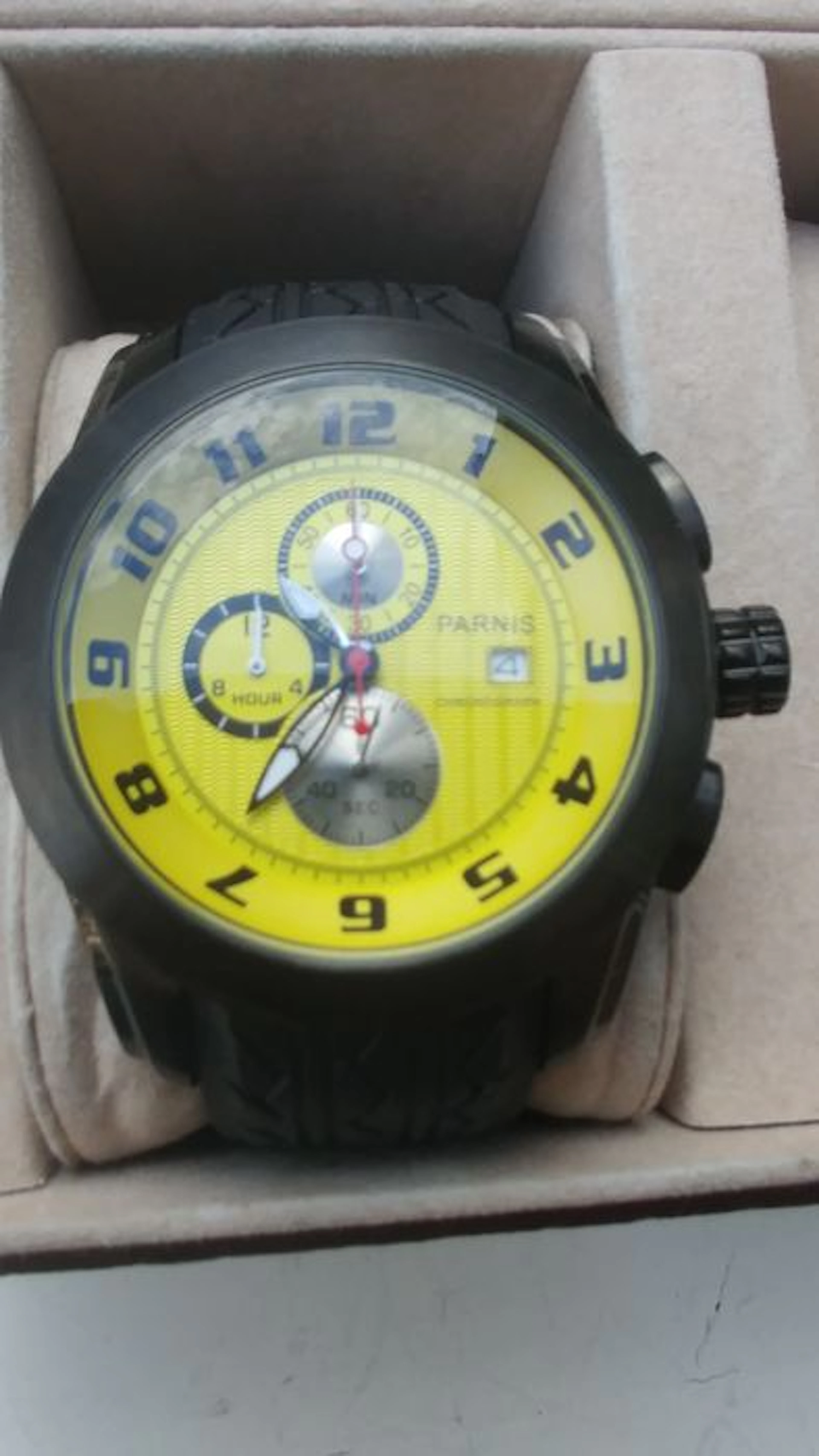 Parnis Chronograph men's wristwatch, 2016