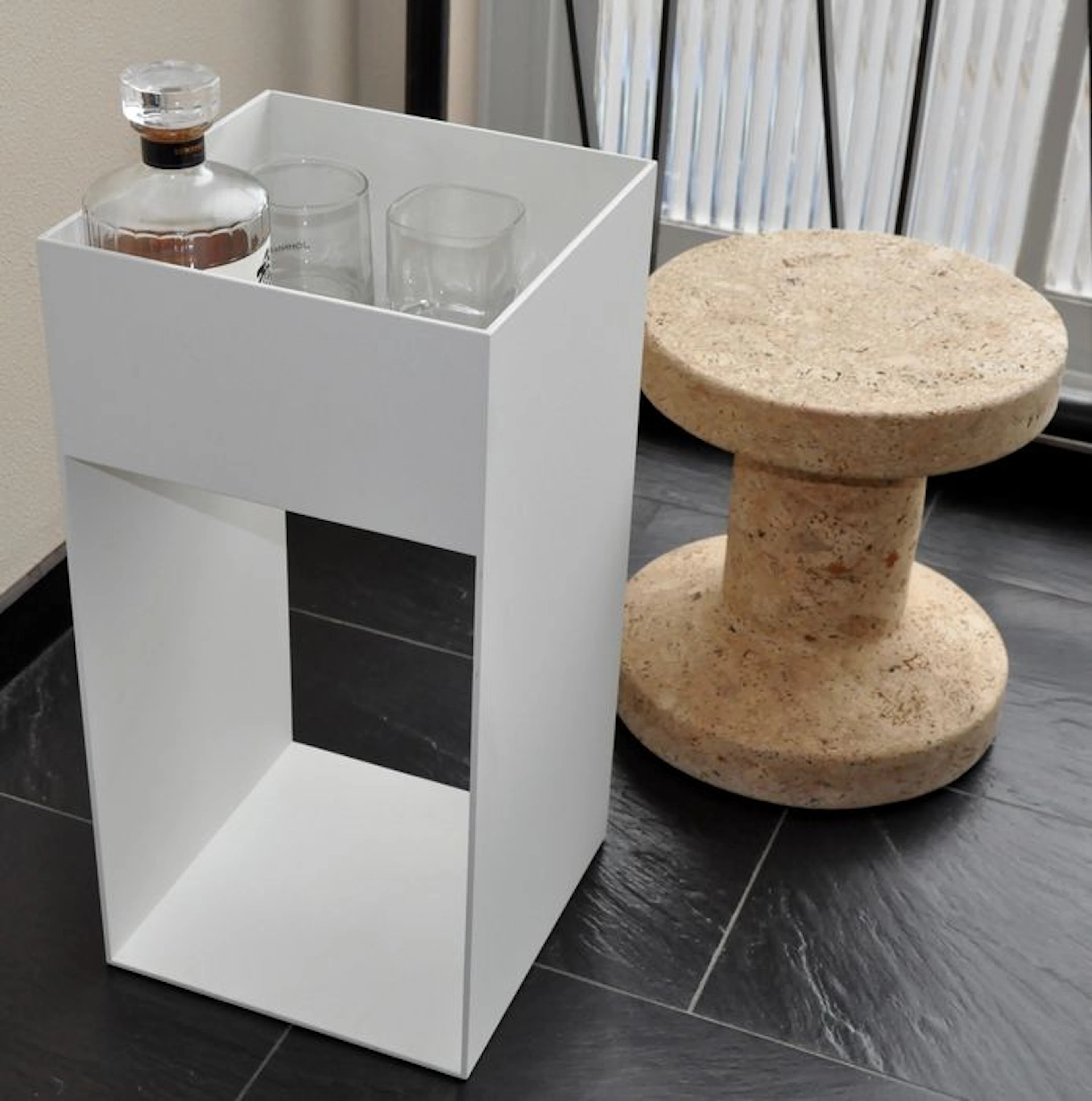 Markus Jehs and Jürgen Laub for Schönbuch - Cubic and minimalist side table made of thin aluminium