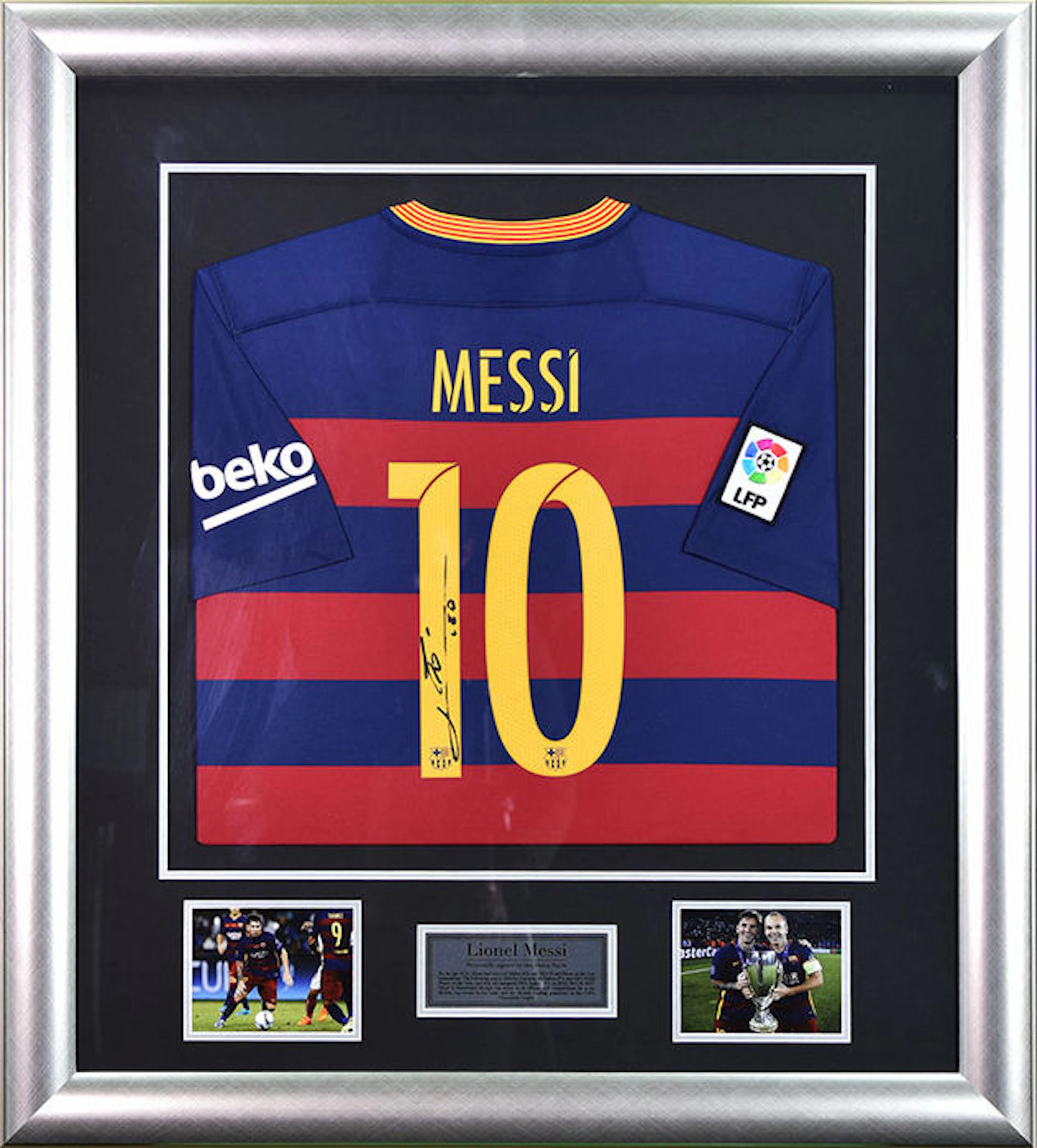 Signed Lionel Messi Barcelona 2015-16 Shirt - Framed Display