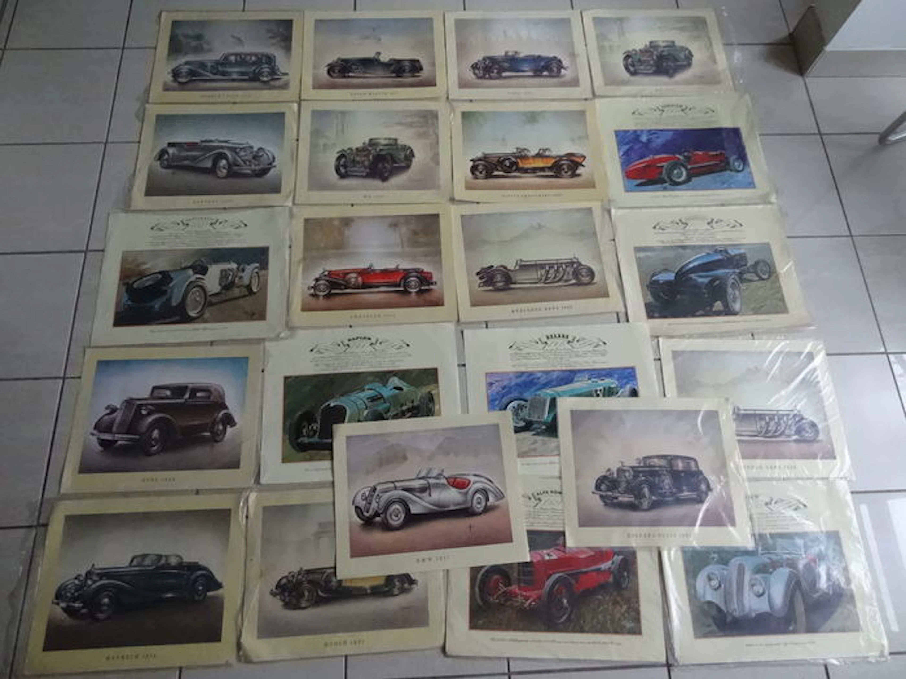27 original pictures / prints - Vintage Cars - Oldtimer - BMW , Merceds, Napier, Bentley, MG, Opel, Ford, 70s