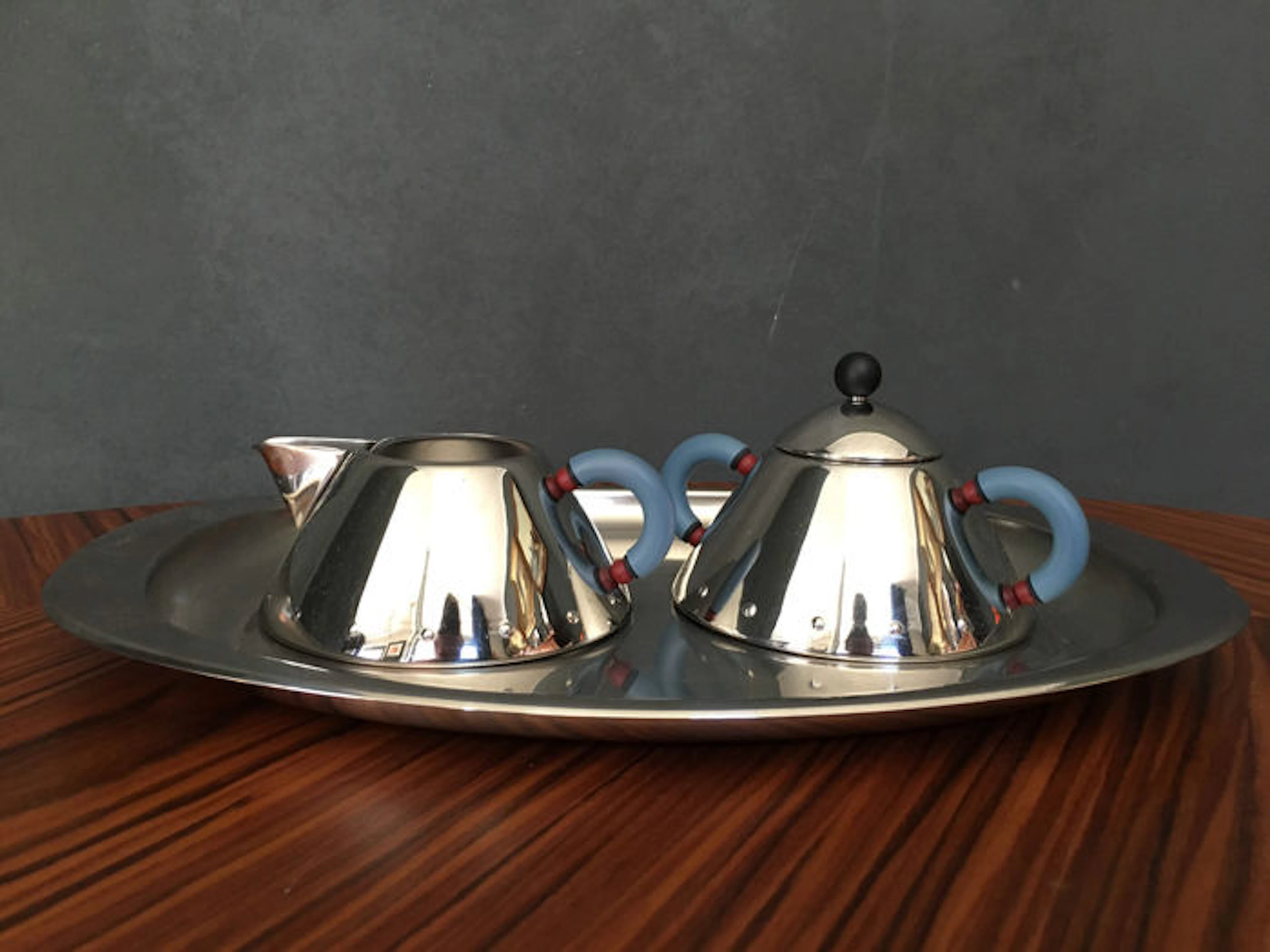 Michael Graves for Alessi – sugar and milk set with serving tray
