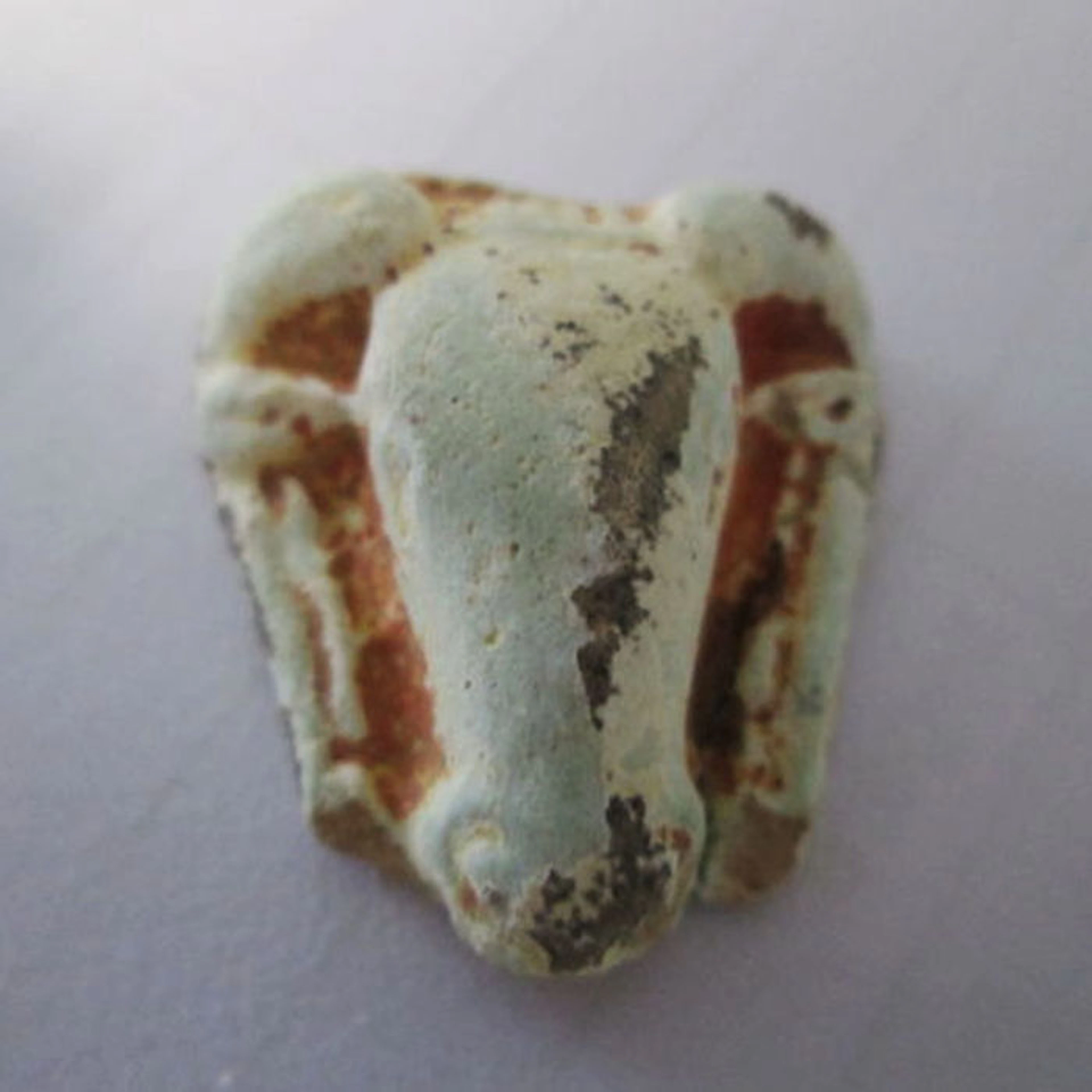 Egyptian faience Khnum amulet - 25 mm