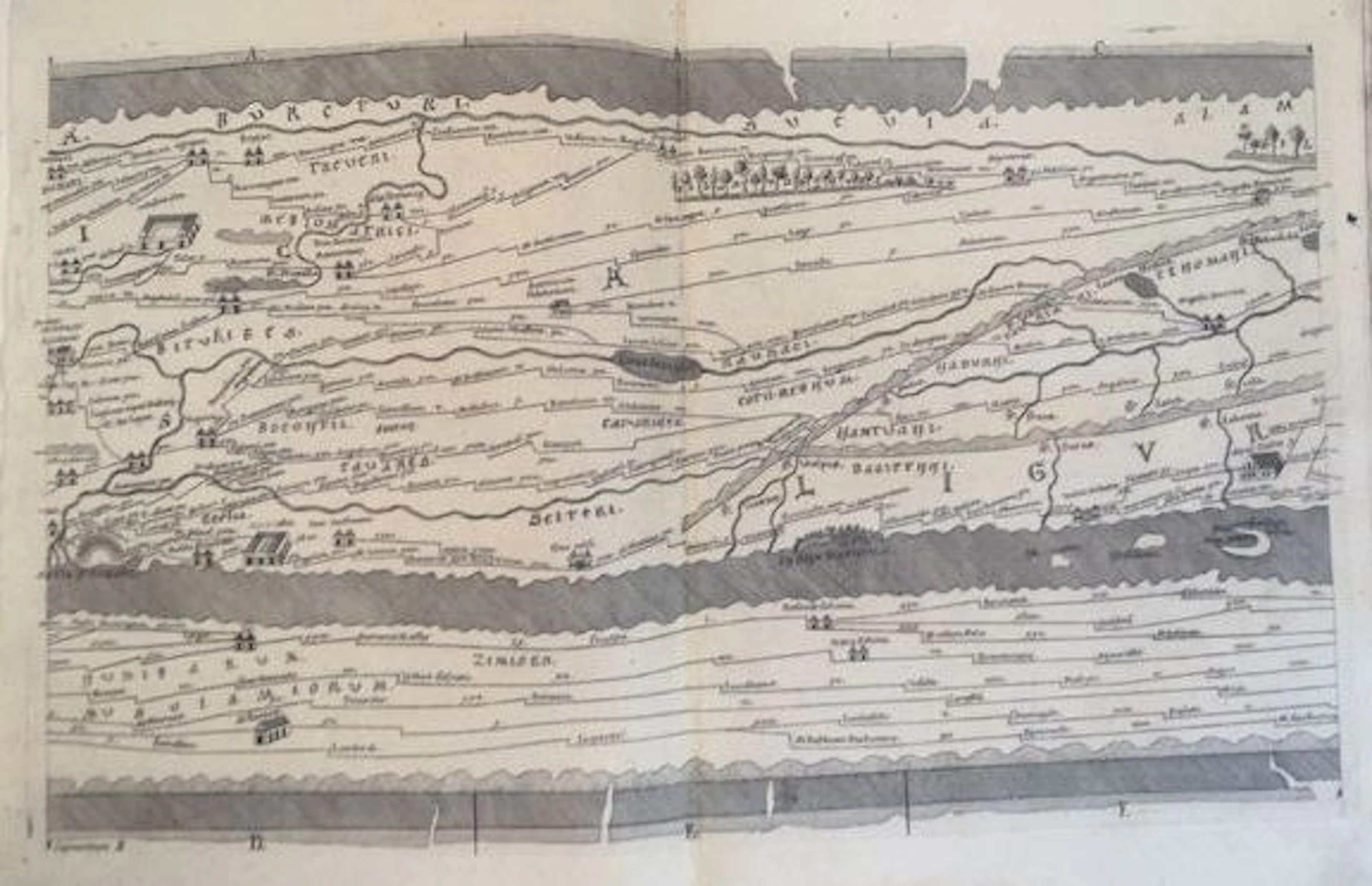Europe; Konrad Peutinger / Franz Christoph von Scheyb / Konrad Mannest - Tabula Itineraria Peutingeriana primum aeri incisa et edita a Franc. Christoph. de Scheyb. (.