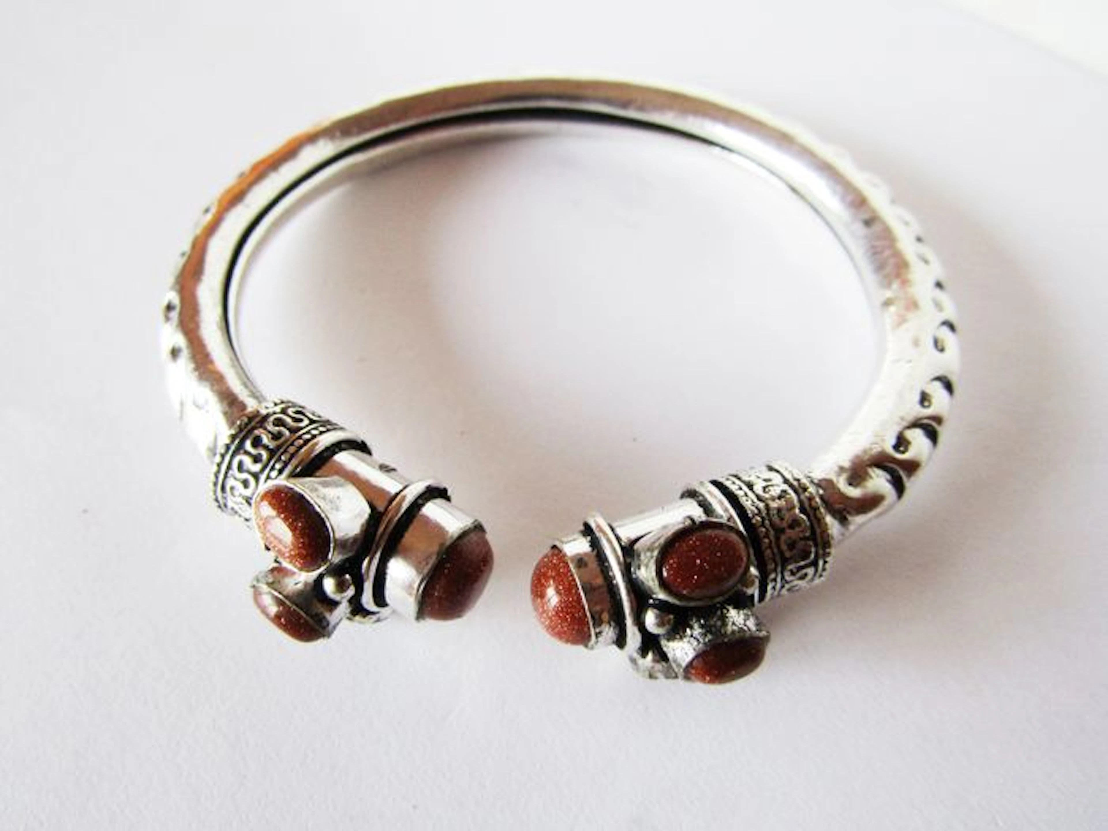 Sterling Silver (925/1000) Bracelet with Sunstone
