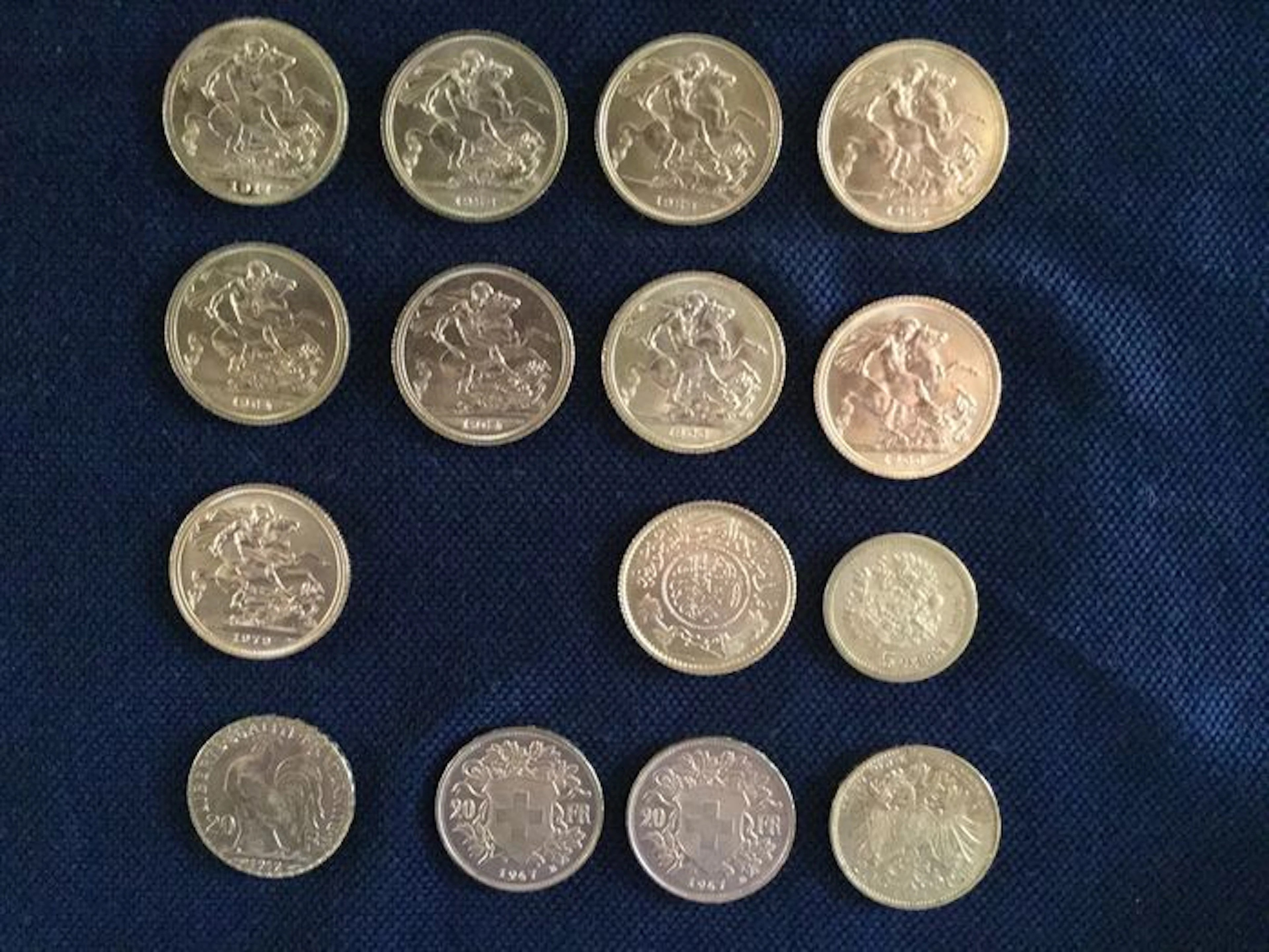 Europe and world - Lot of 15 coins 1893/1979 - gold