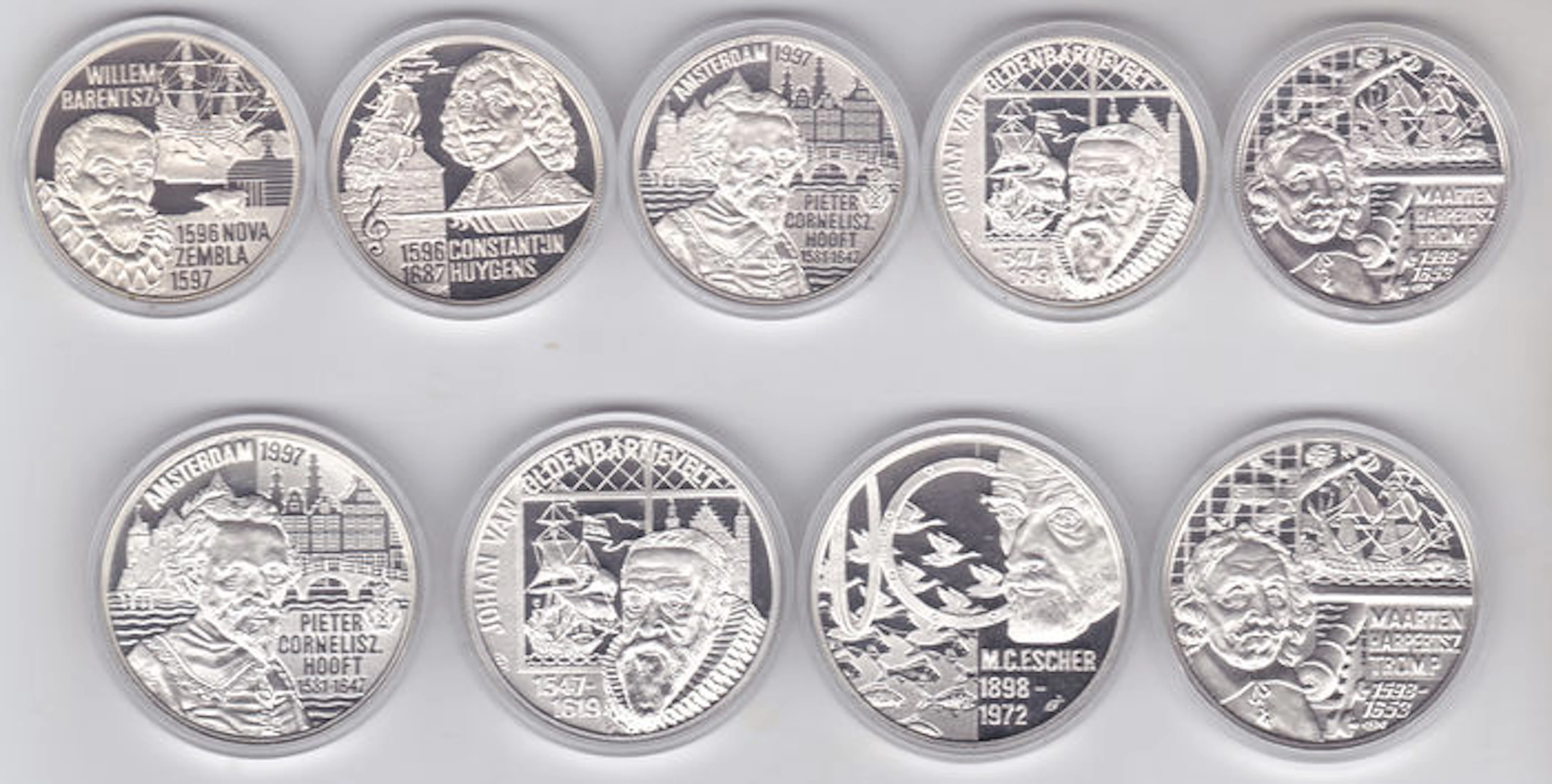 The Netherlands - 20 euro 1996/1998 (5 pieces) and 50 euro 1997/1998 (4 pieces) - silver