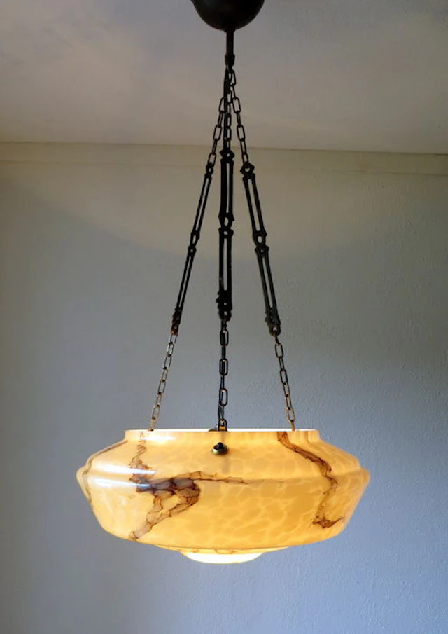 Art Deco bowl lamp
