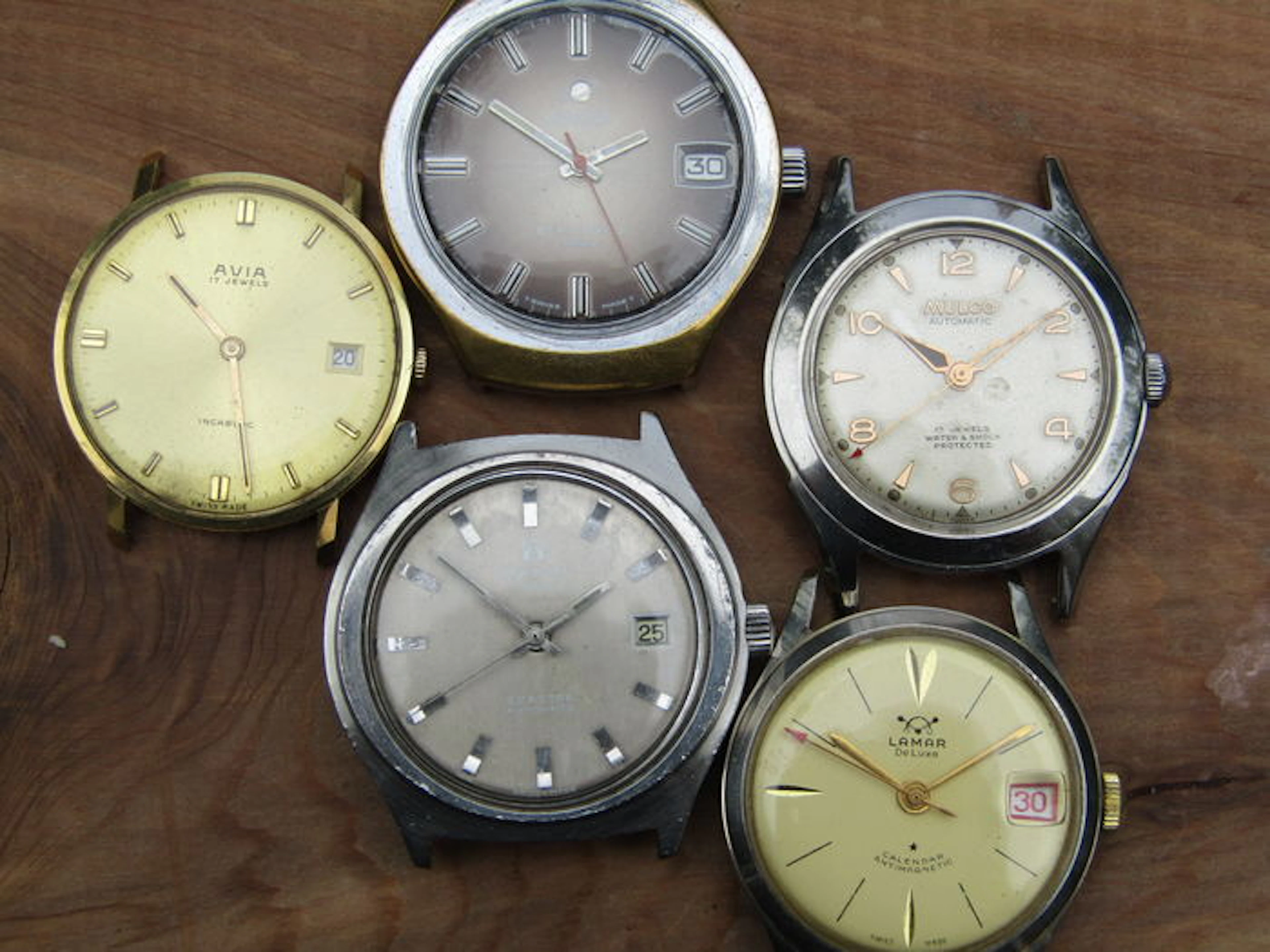 Lot of 5 mechanical wristwatches from the 50s/60s.