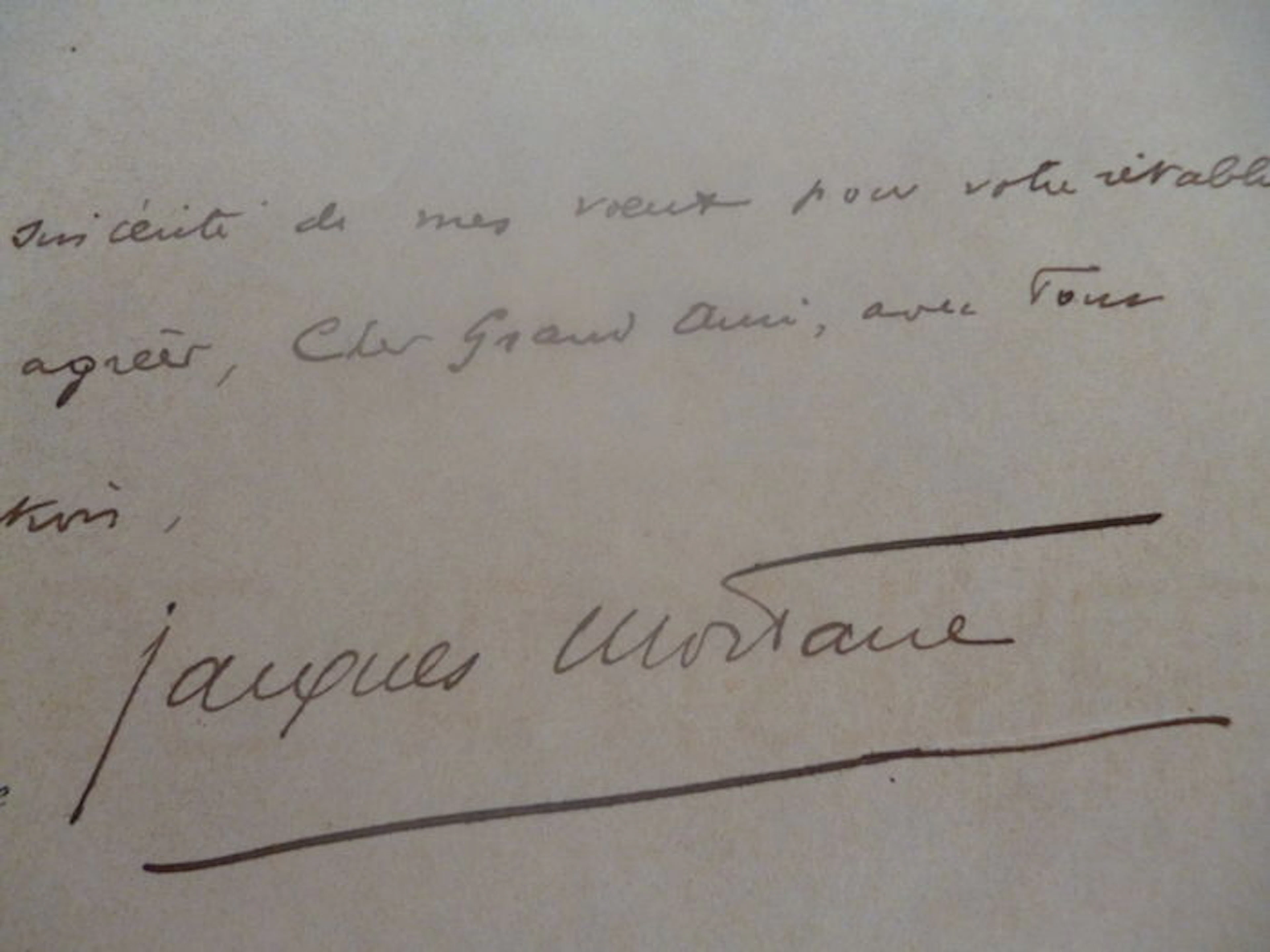 Letter signed by Jacques Mortane - 1919
