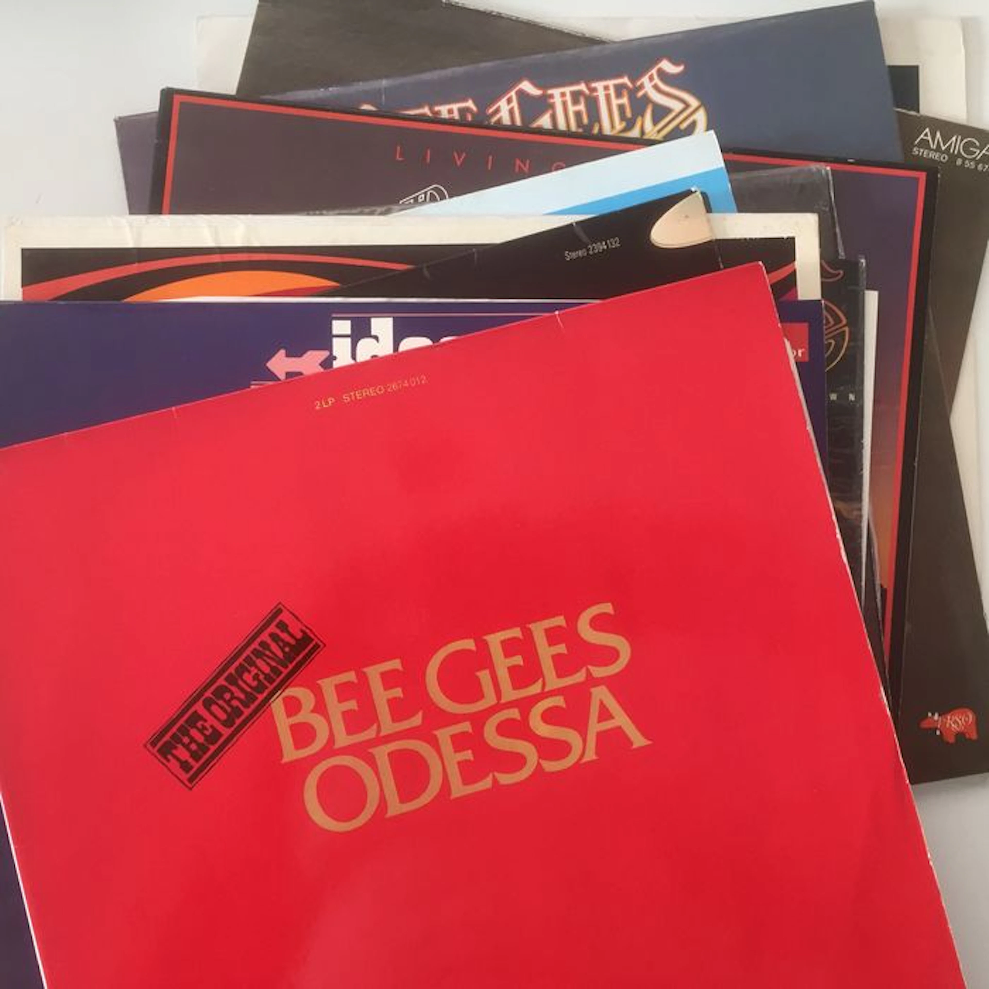 Bee Gees, superb collection of 12 records, including Odessa, Idea (1968), Anos Dorados 1975-1980 (Spain promo), In Sound (radio promo 1967(