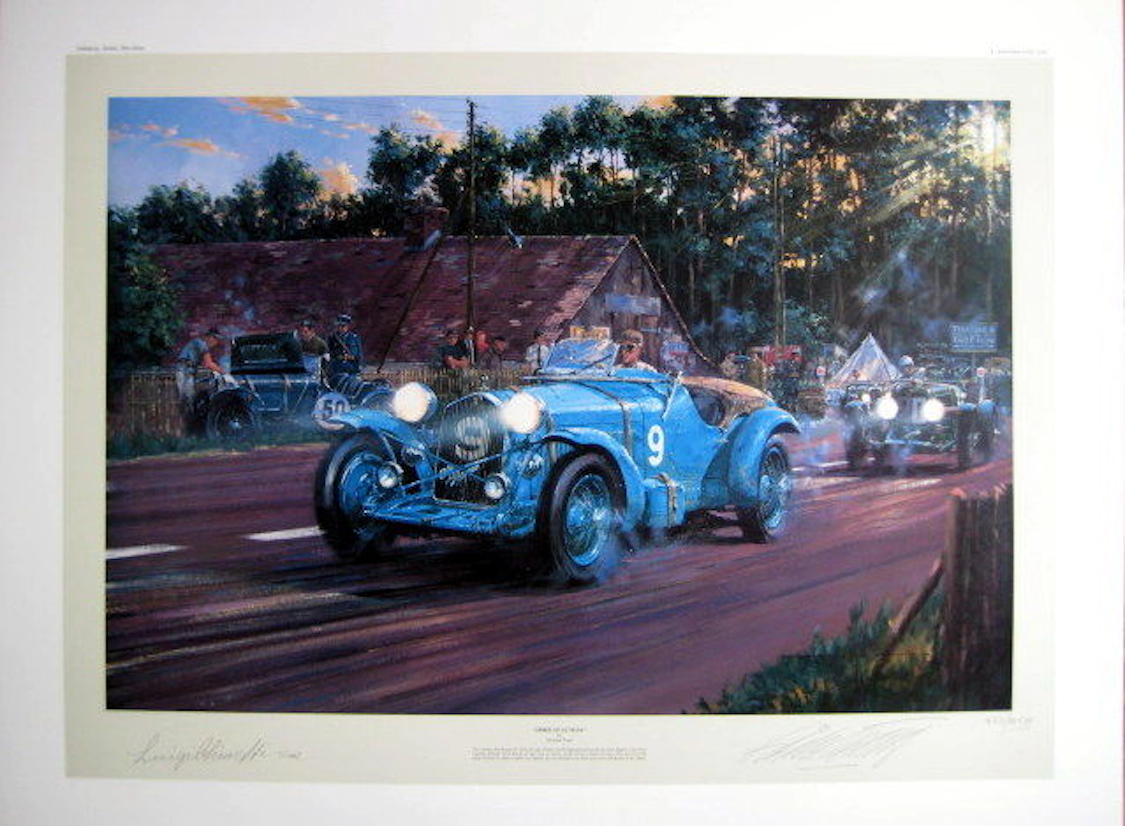 Art Lithograph - "Spirit of Le Mans" - Alfa Romeo 8C 2300 Chinetti/Etancelin 1934 - Artist : Nicholas Watts