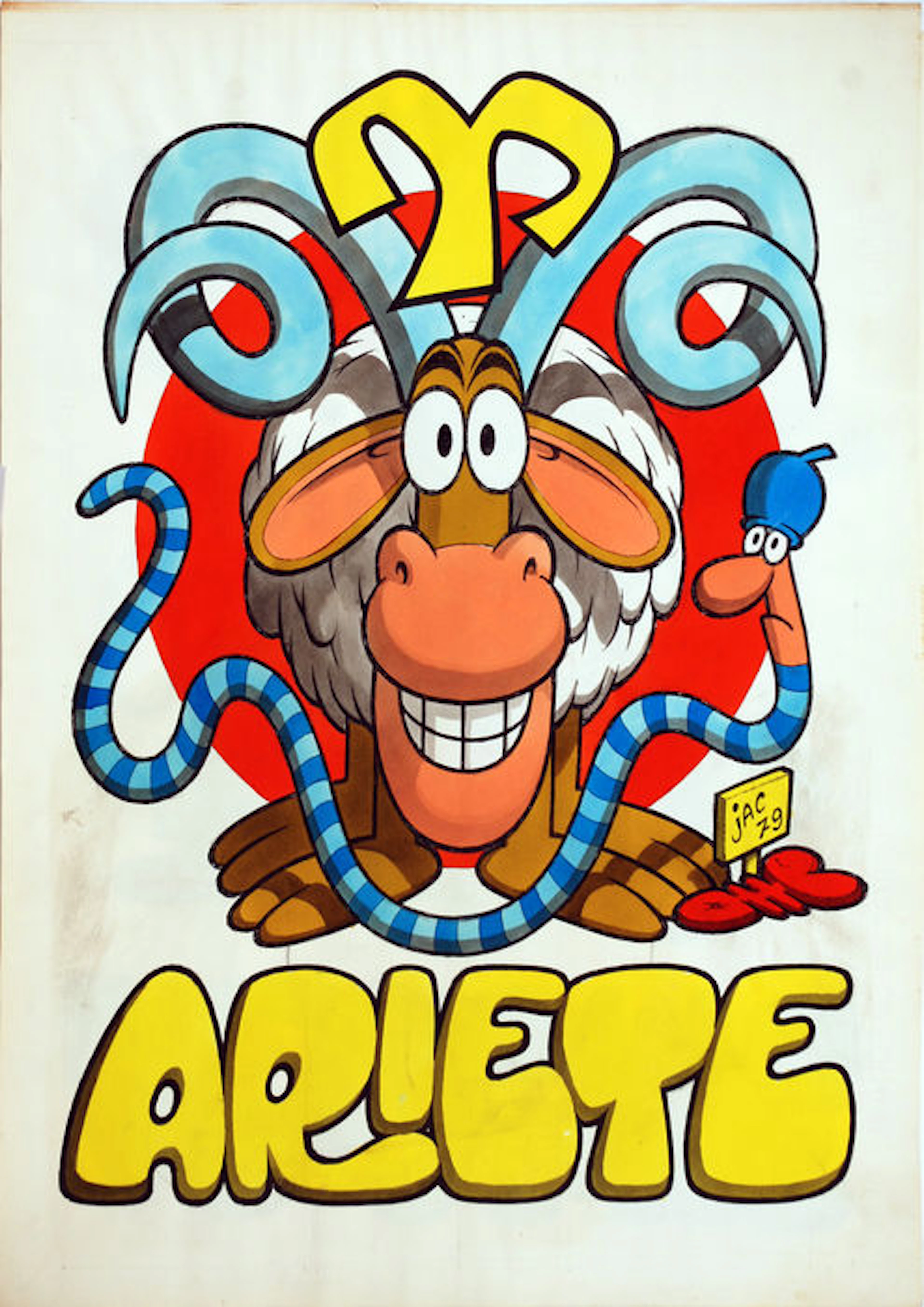 Jacovitti, Benito - Original drawing - "Ariete" zodiac sign - (1979)