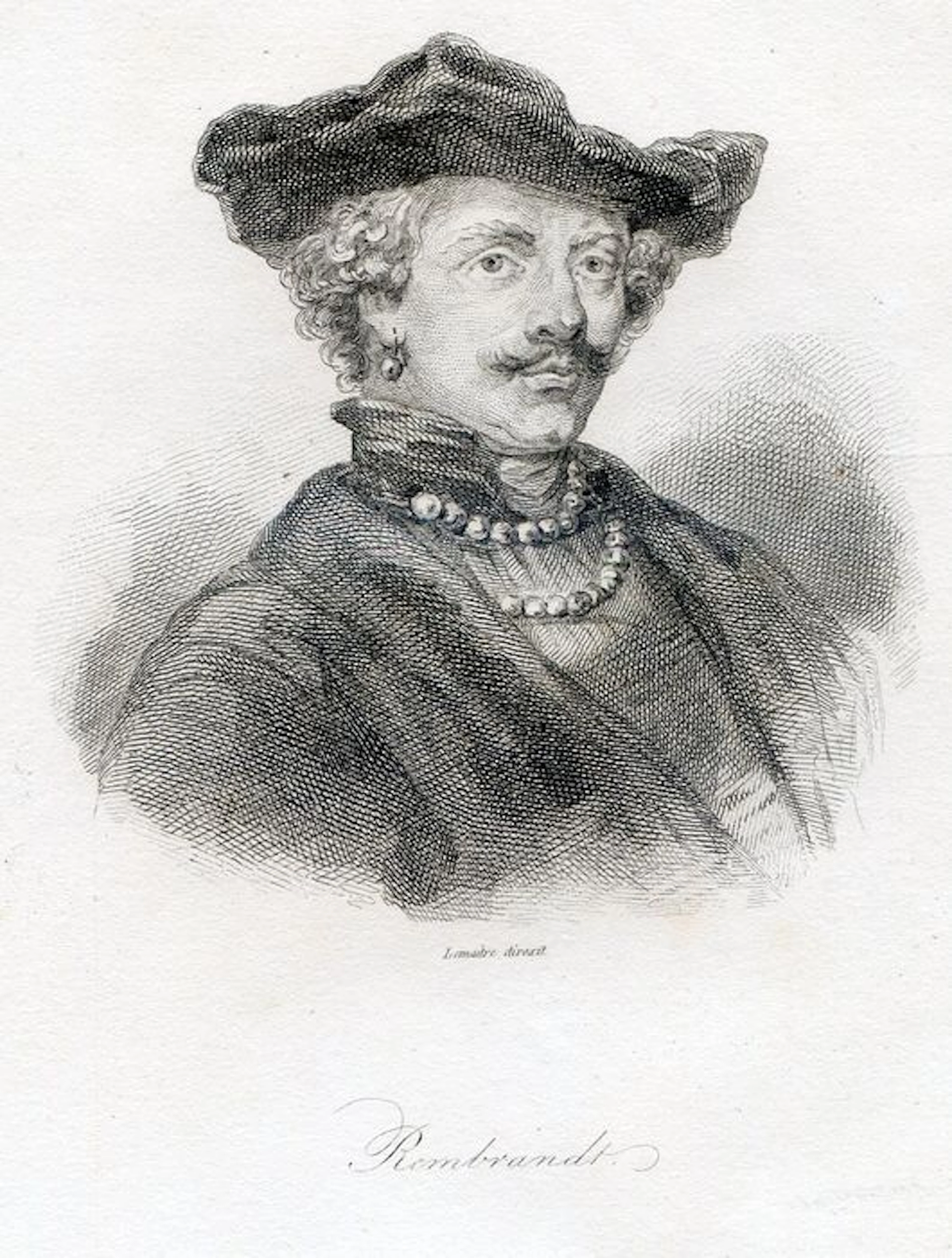Different artists including J.L. Raab, Appold, D.J. Pound, J. Rogers and Planer - seven portraits 'naar' Rembrandt van Rijn - 1840 - 1850