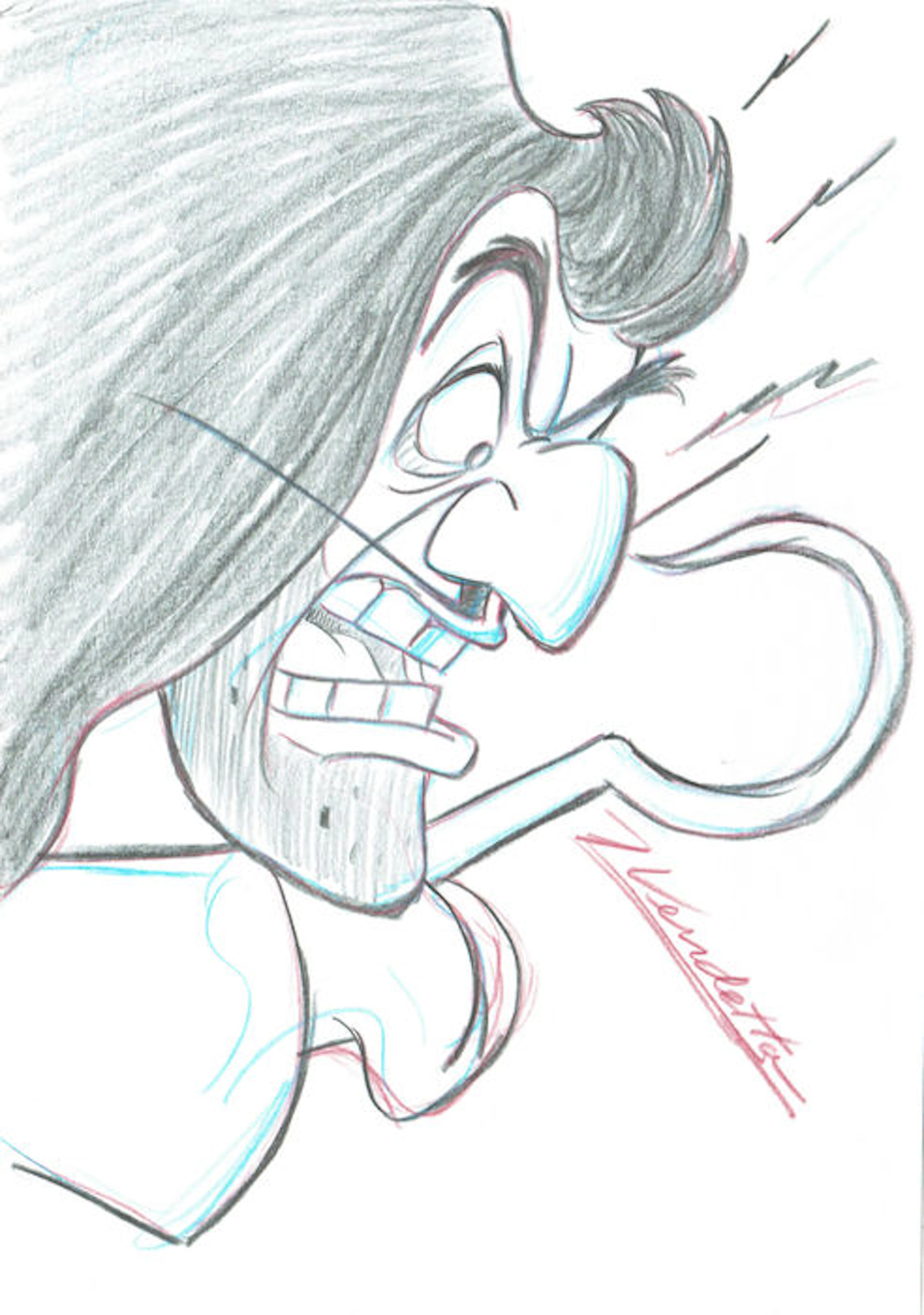 Disney - Z, Vendetta - Captain Hook - Original Sketch (90's)