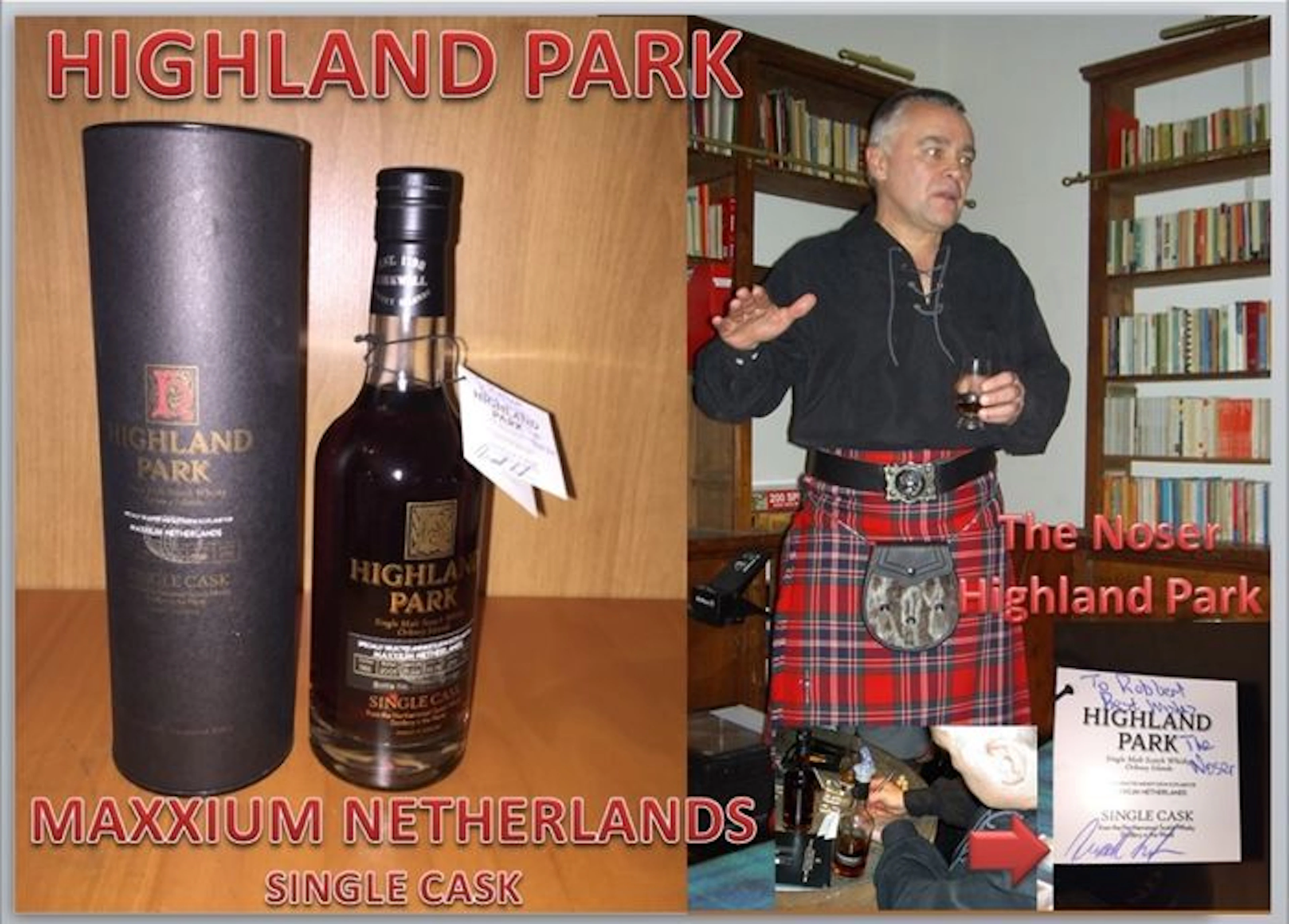 Highland Park 19 Years old - Label signed by the Master Noser Highland Park - 35cl
