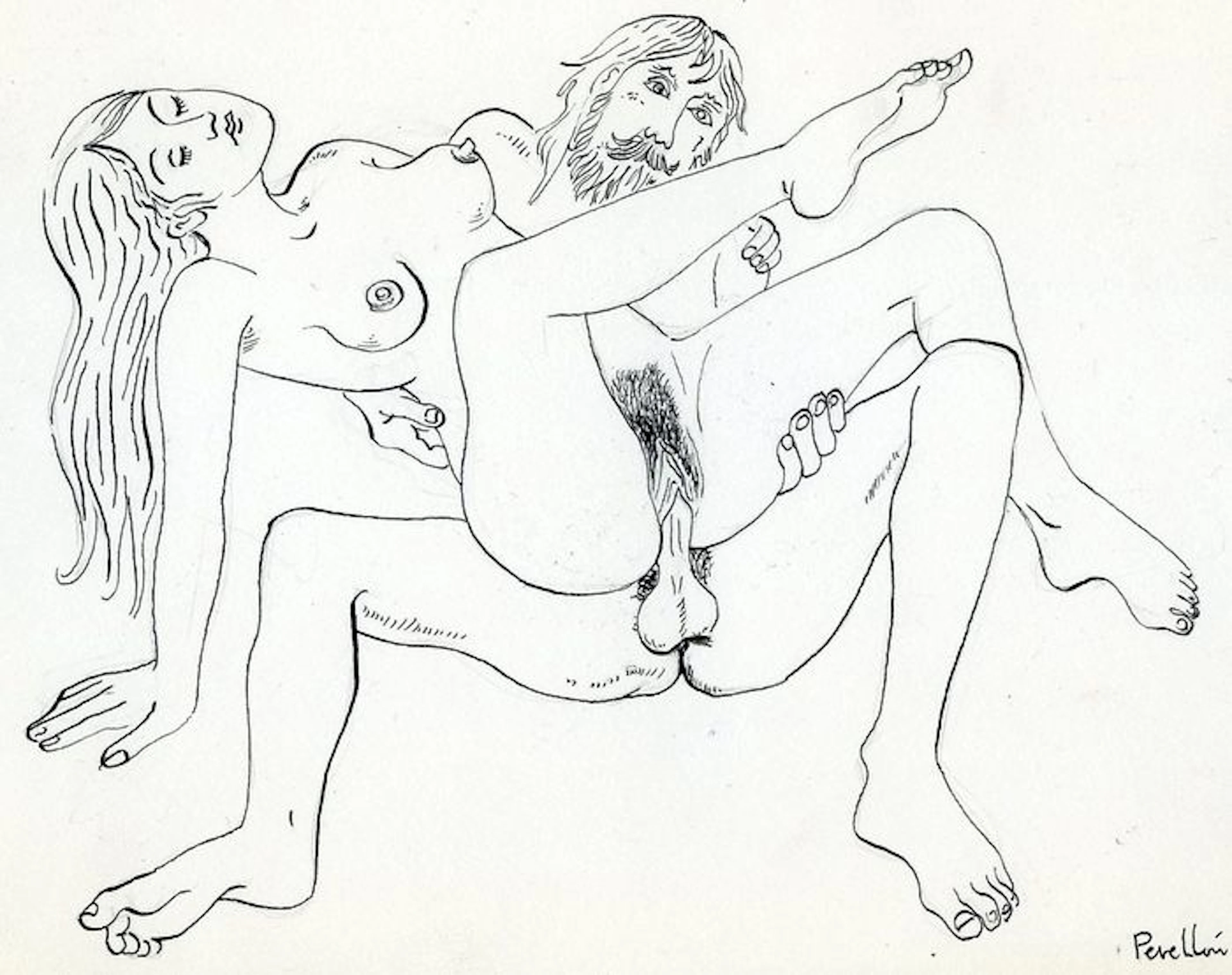 Porn art; Celedonio Perellón - Adulto con chica joven - ca 1990