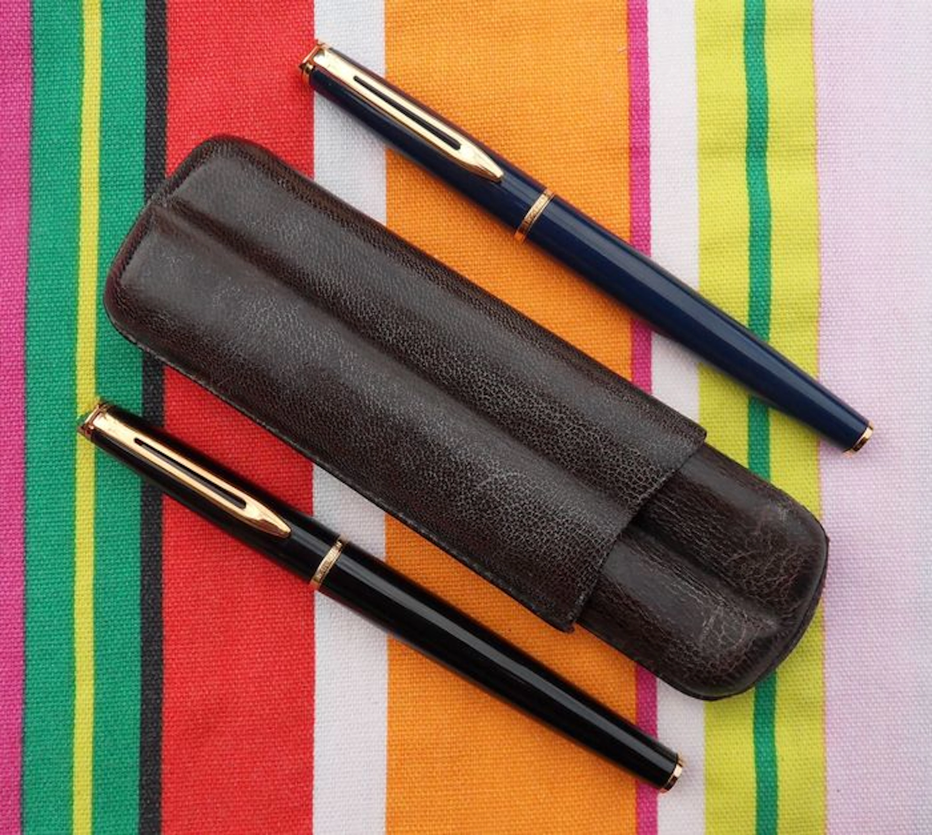 Waterman Hemisphere Fountain Pens Black + Red Lacquer Unused