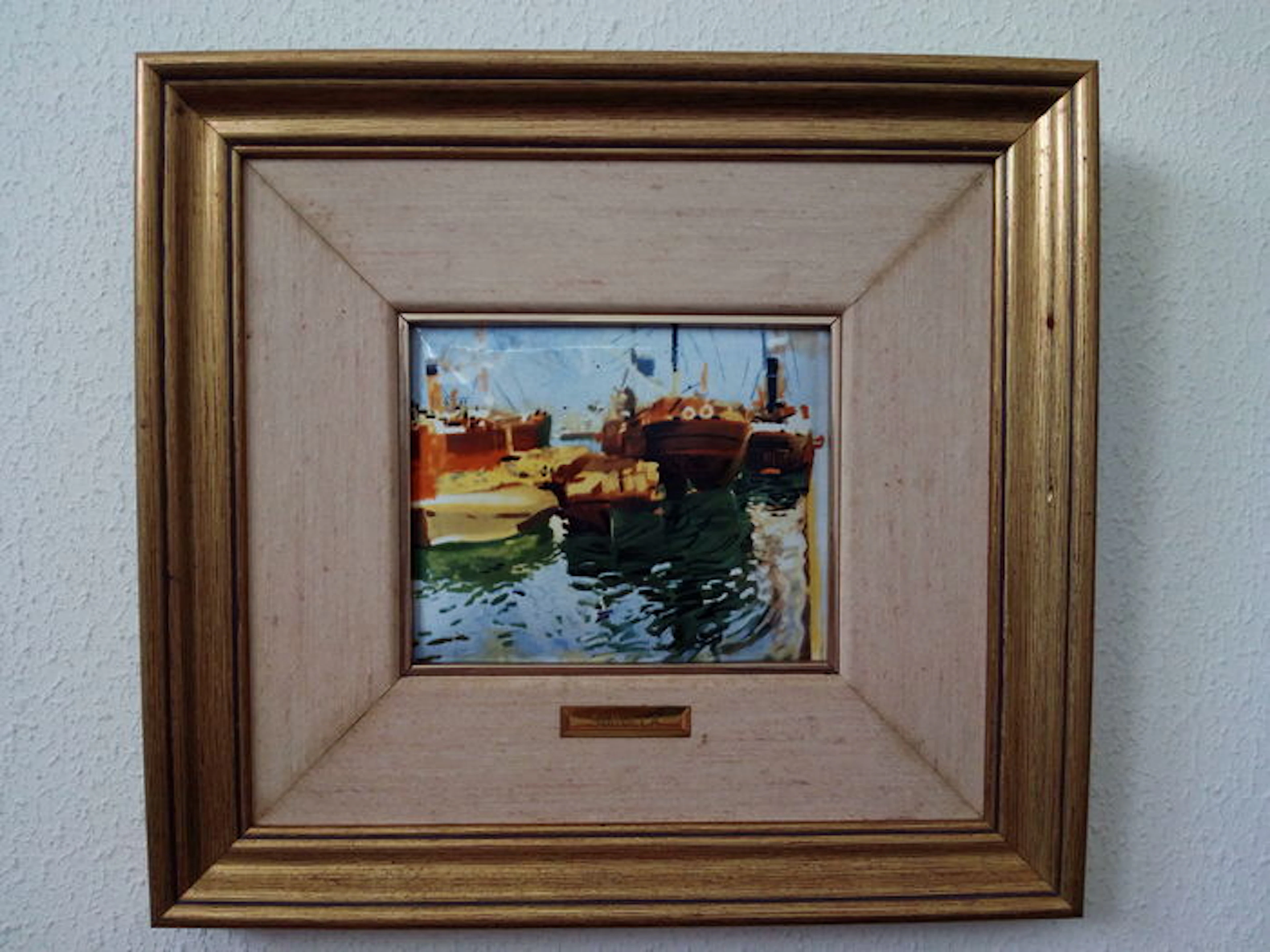 Joaquía Sorolla y Bastida reproduction - motif "Puerto de Valencia" - certificate from the Art Gallery El Greco