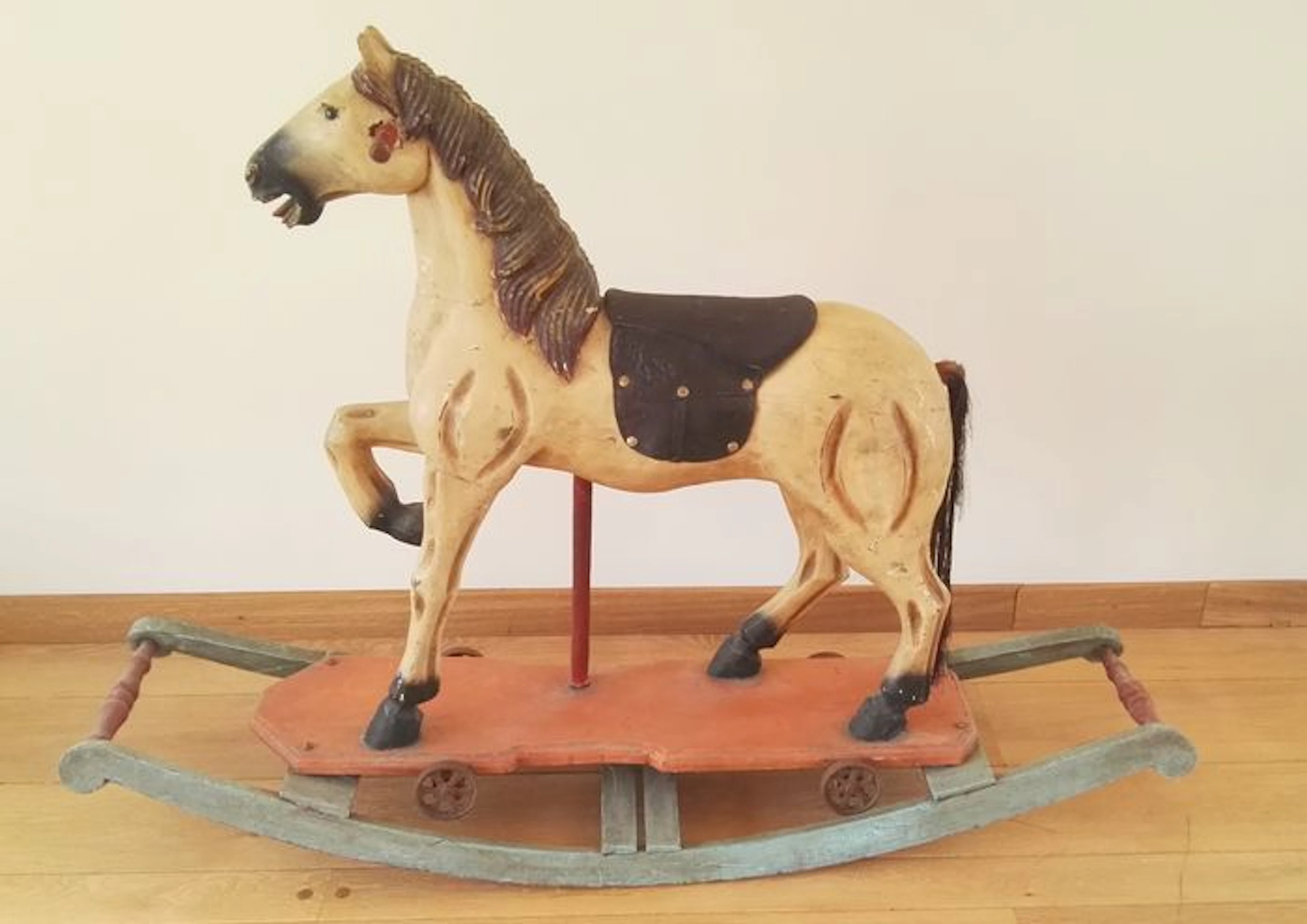 Large wooden rocking horse