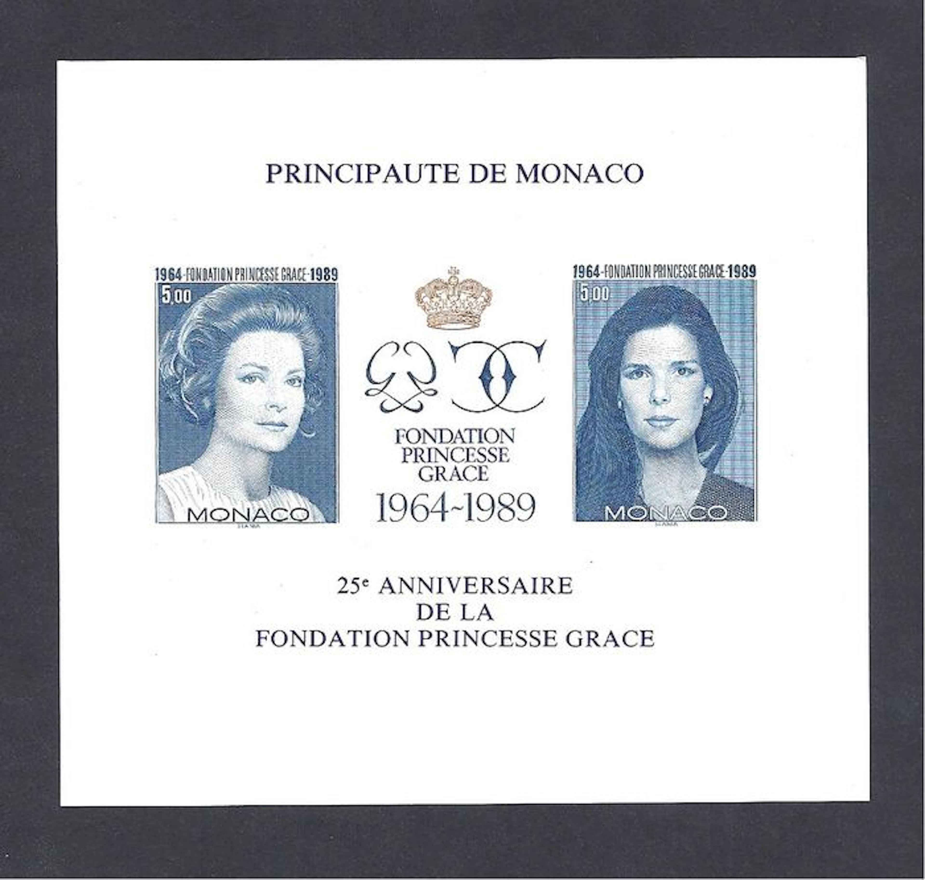 Monaco 1989 - Non perforated block for the 25th anniversary of the Princess Grace Foundation - Yvert block n°48a