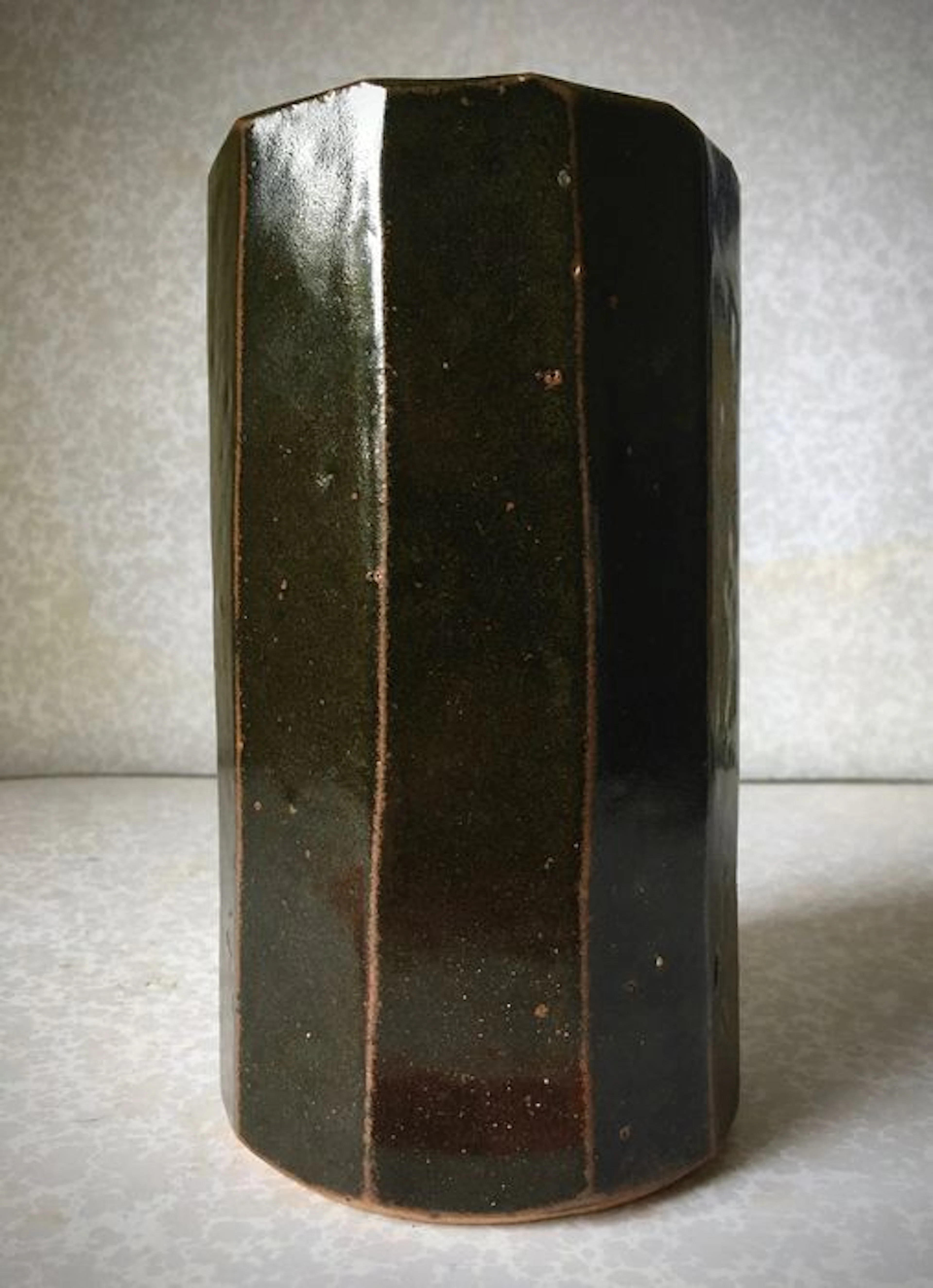 Alan Brough - twelve-sided studio vase - marked