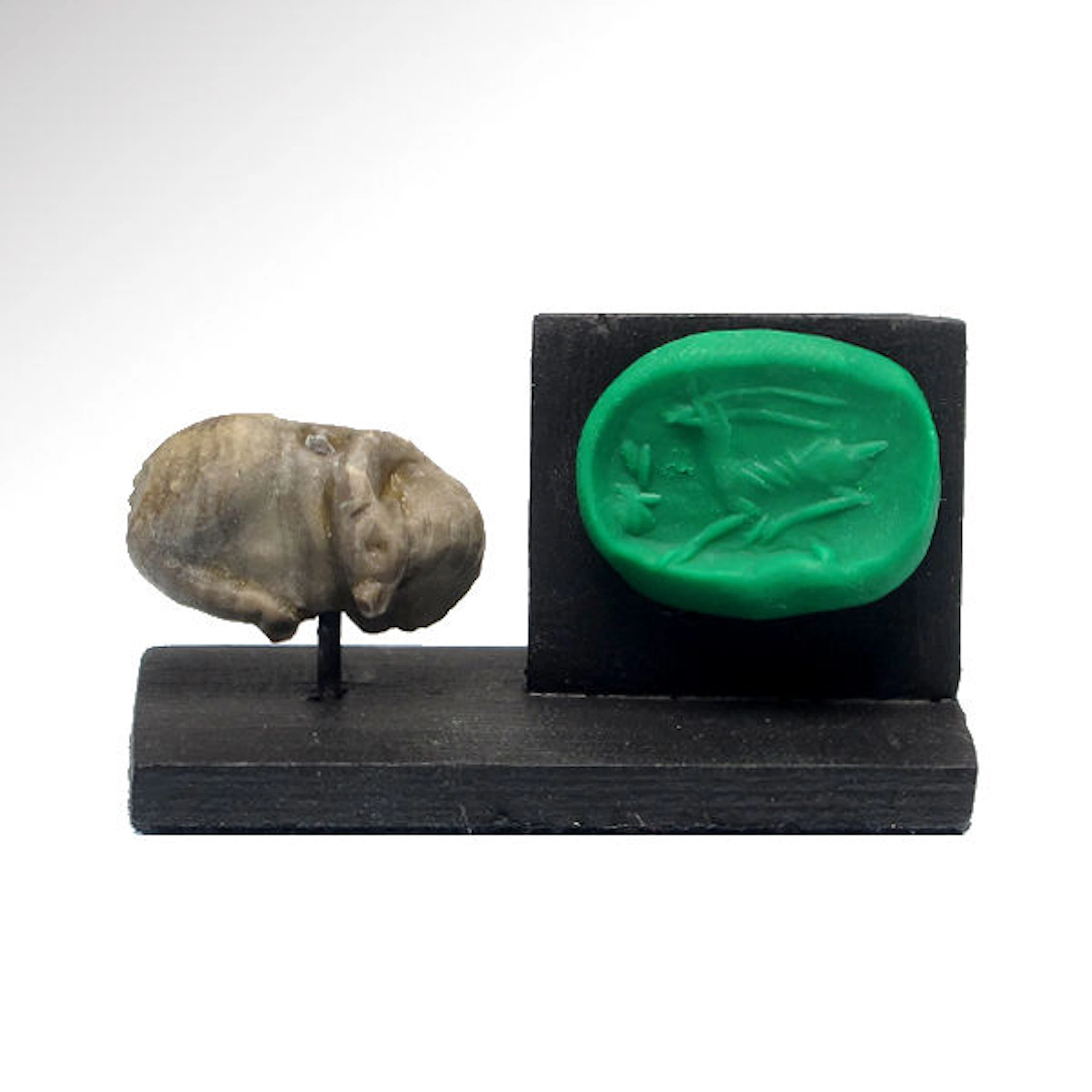 Mesopotamian Seal-Amulet of a Reclining Deer - 2.3 cm L - 7/8 inches