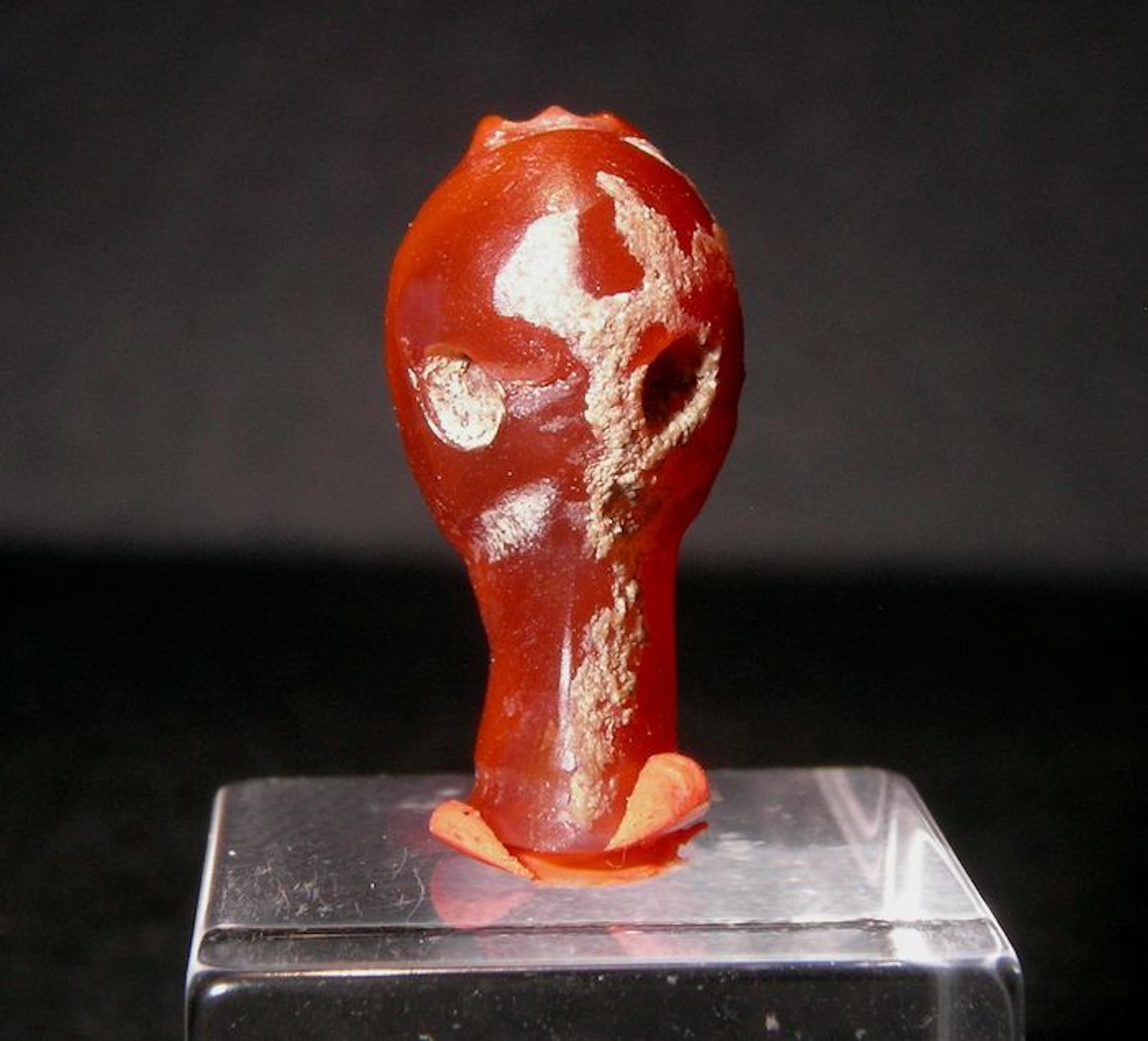 Mesopotamian carnelian "Alien" amulet - 1.5 cm