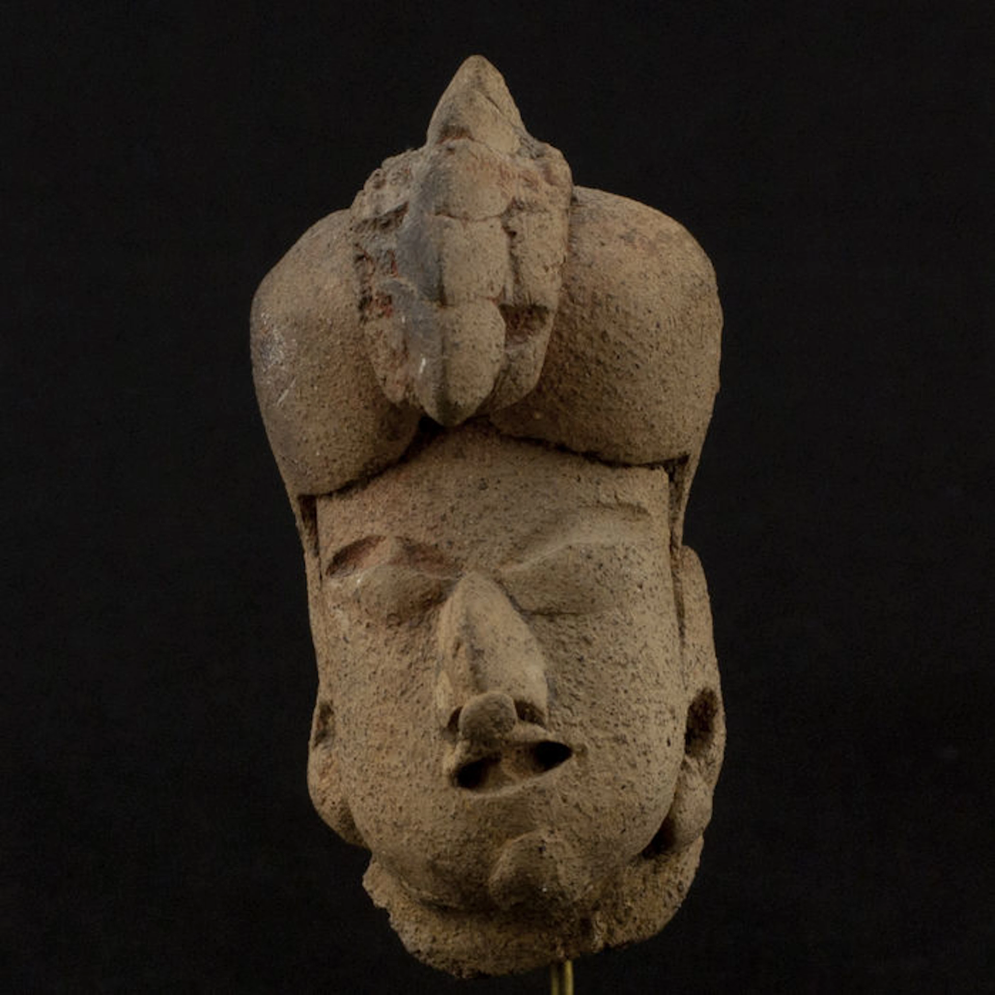 Pre-Columbian Olmecoid Terracotta Head,