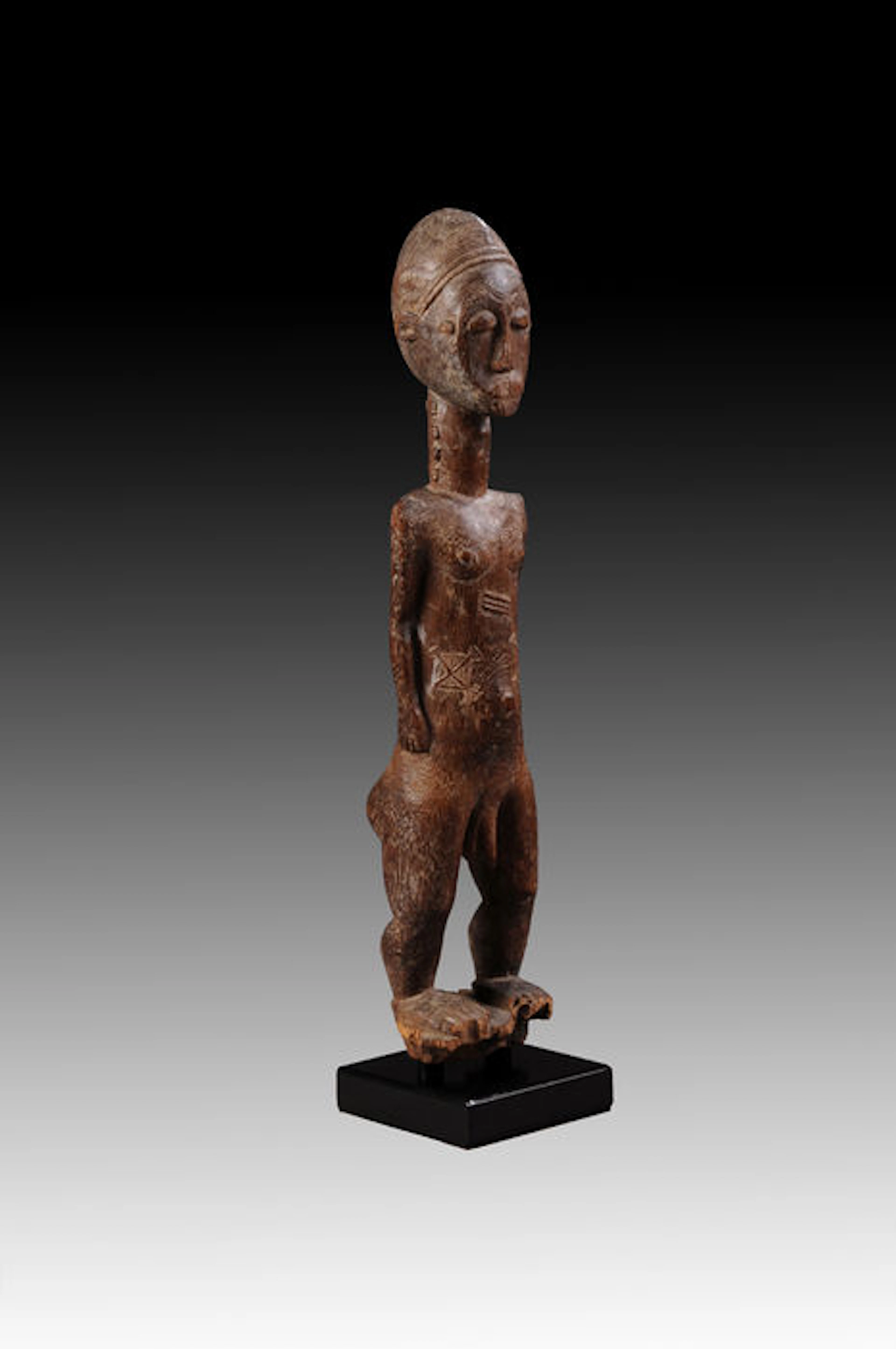Important Standing Male 'blolo bian' Sculpture - BAULE - Ivory Coast