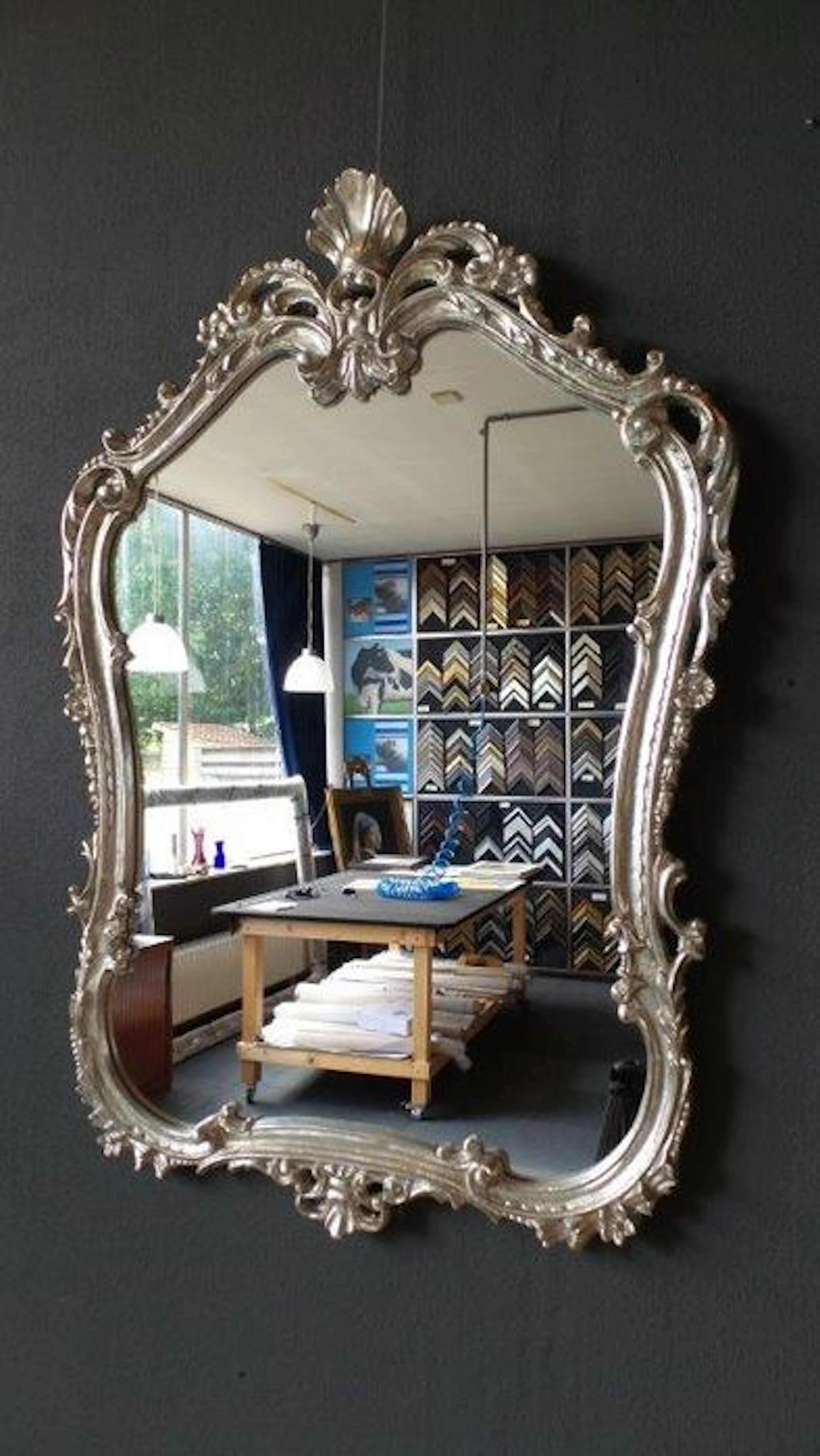 Venetian Crest mirror -Hand gilded - silver