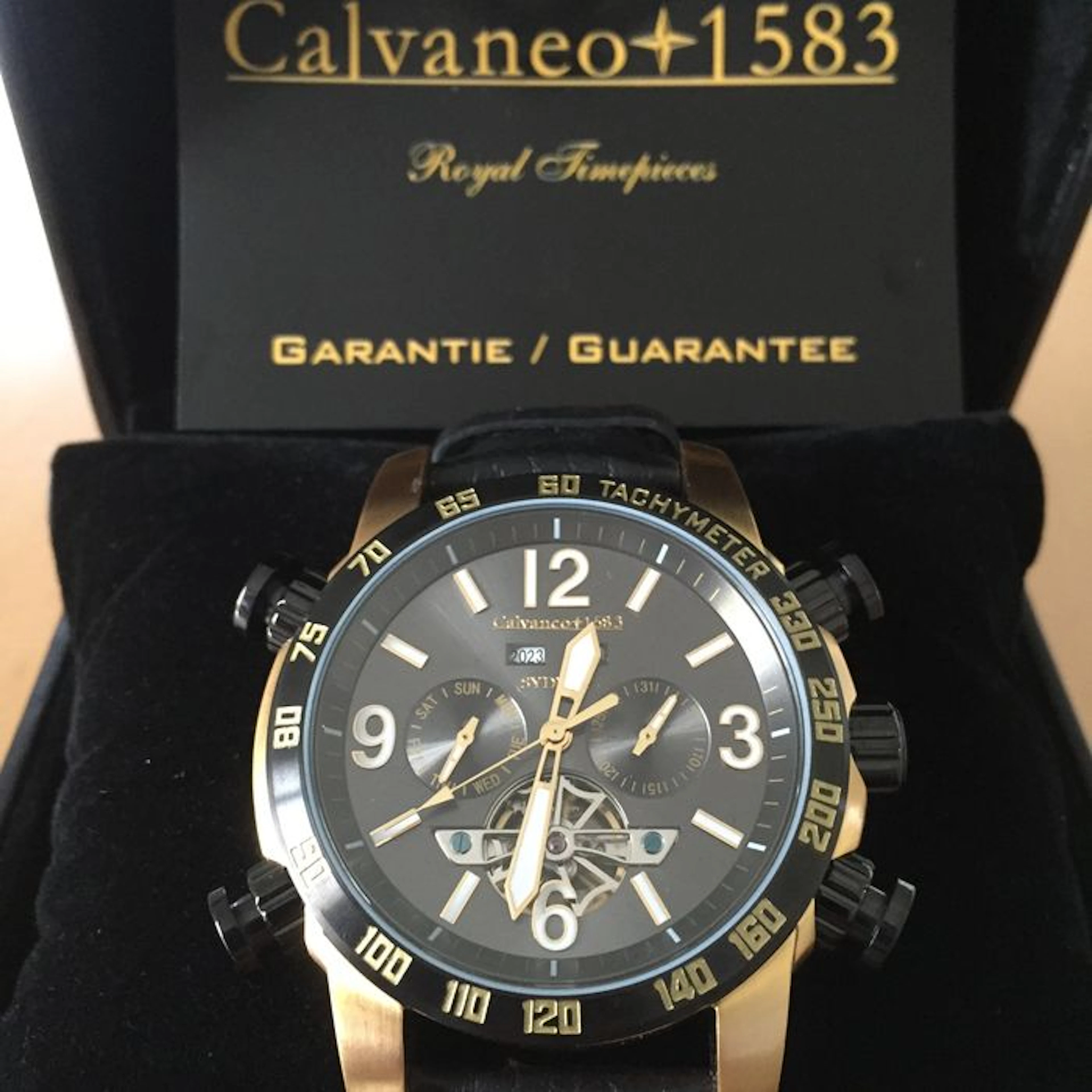 Calvaneo 1583 Sydney Gold Black – men's wristwatch - new