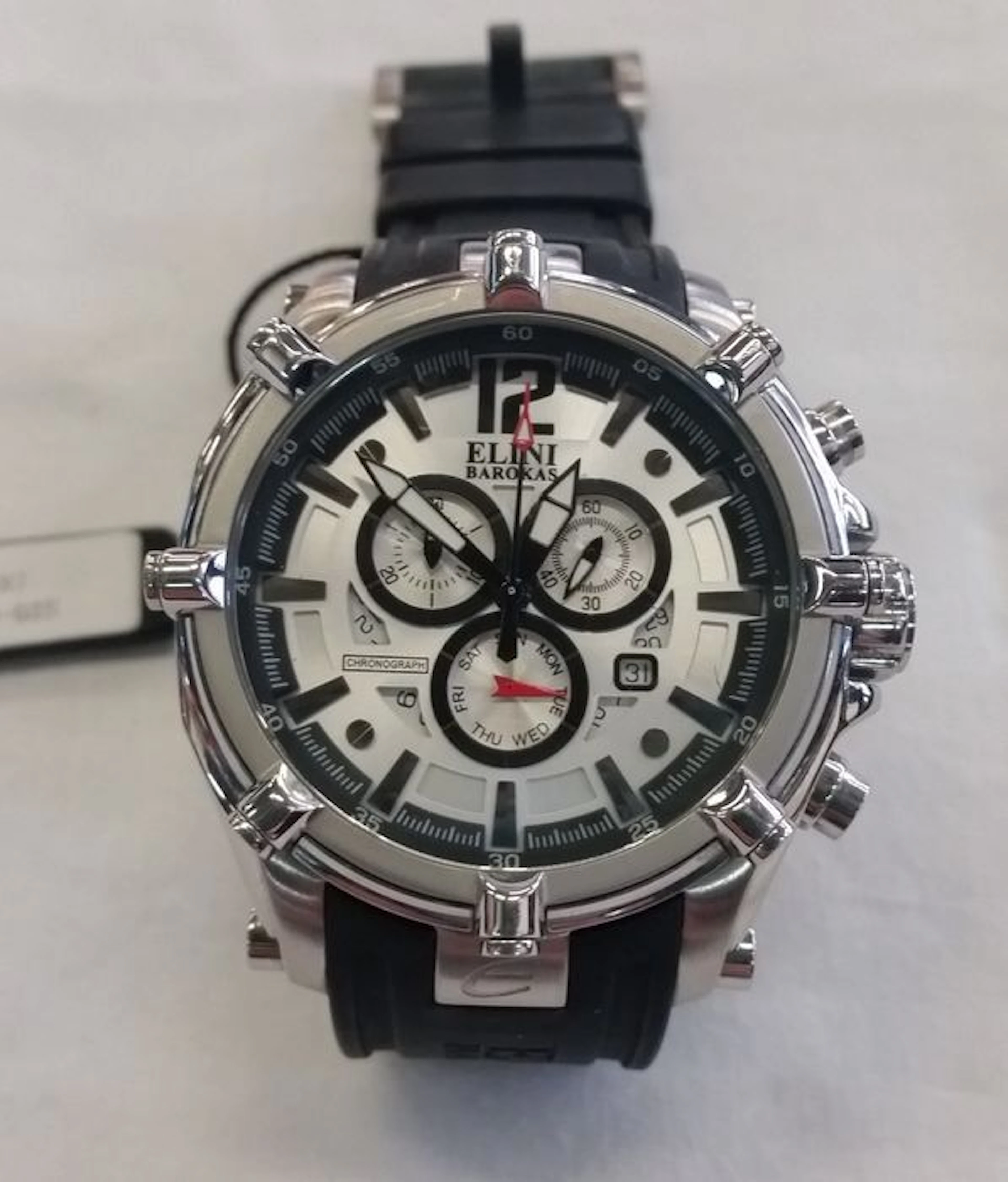 Elini BAROKAS Swiss movement chronograph wristwatch - mint