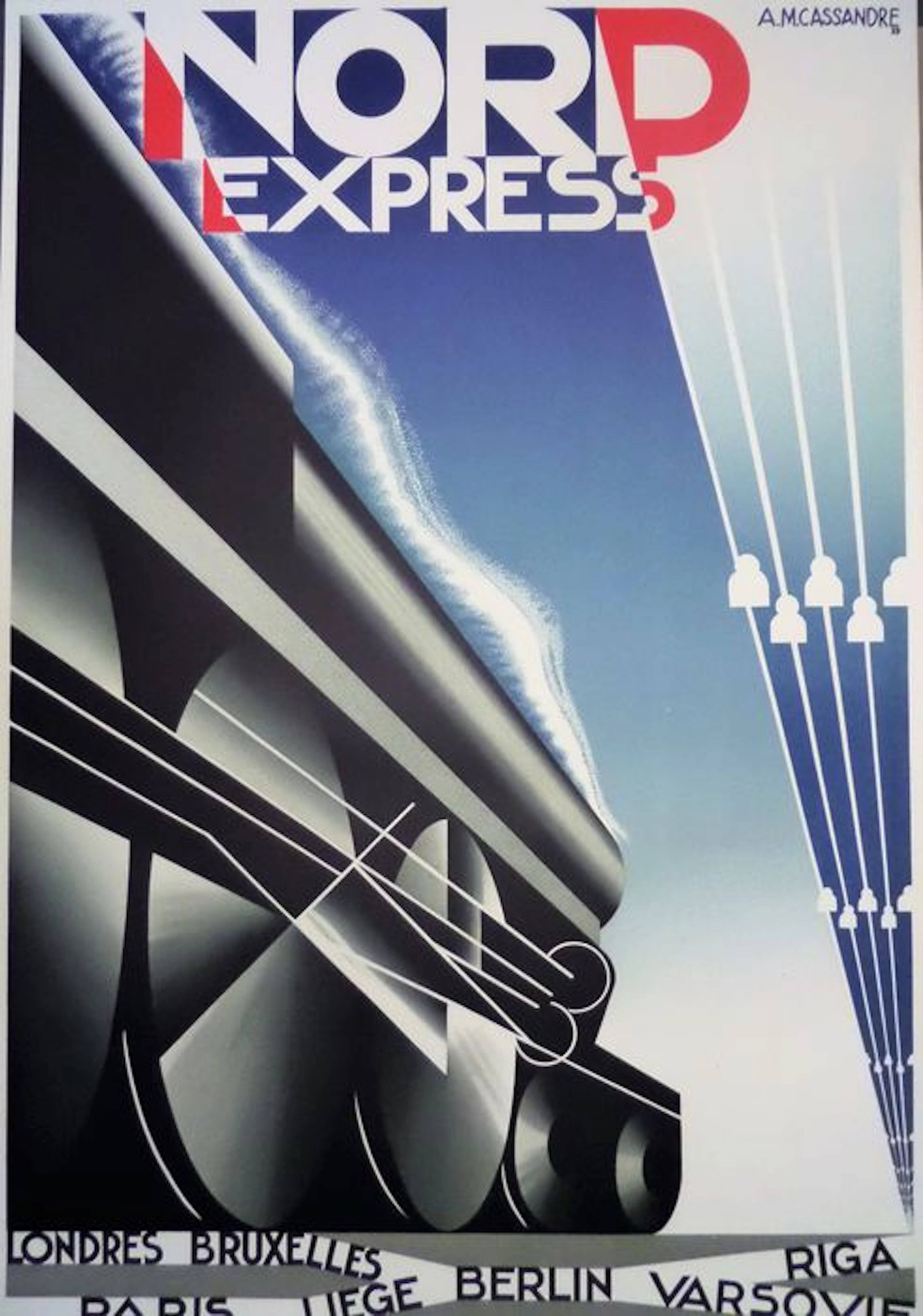 Advertising: Nord Express - Design: A.M. Cassandre - 1980 (orig 1927).