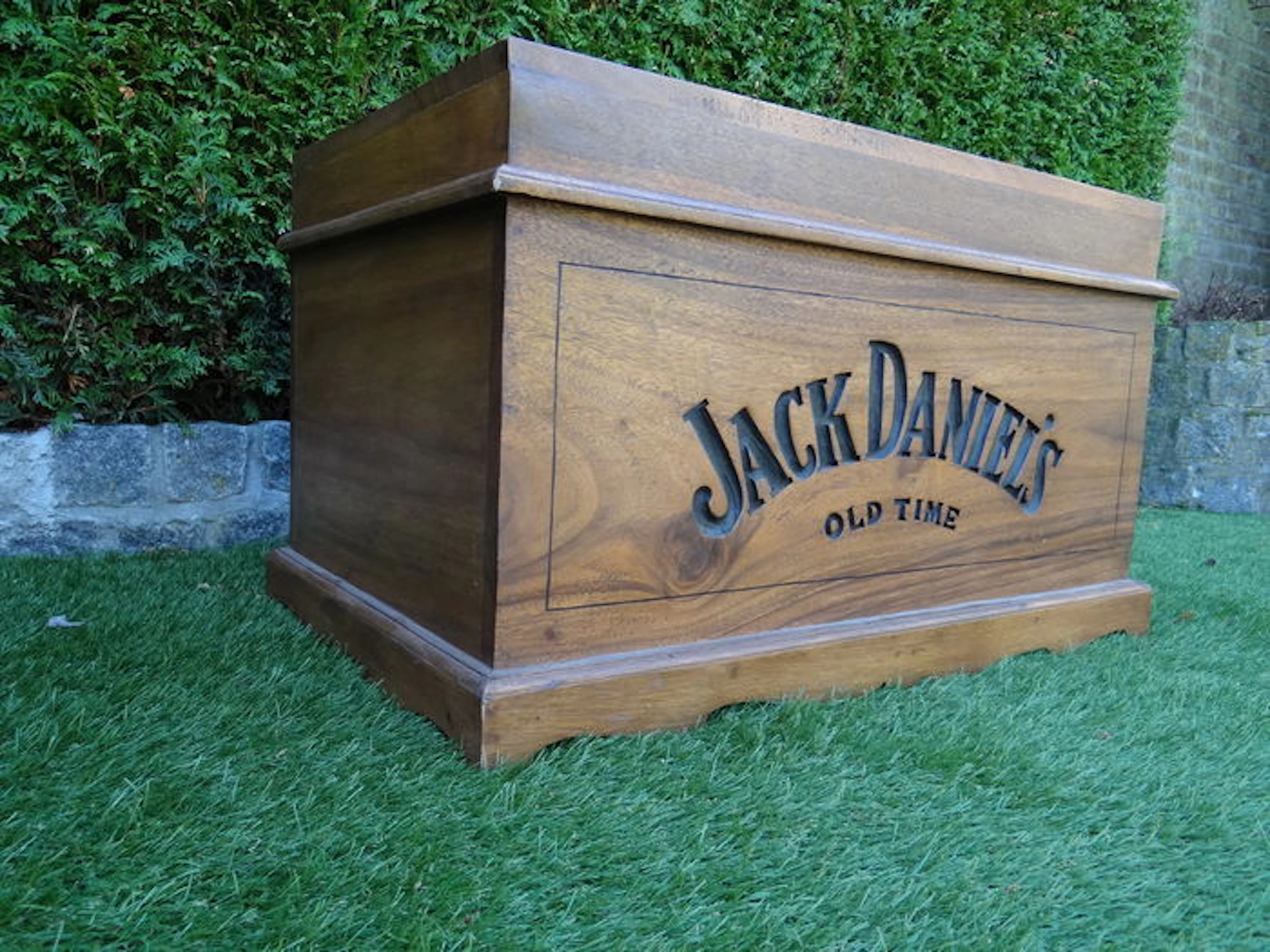 Large Luxury teak handworked crate- Jack Daniels