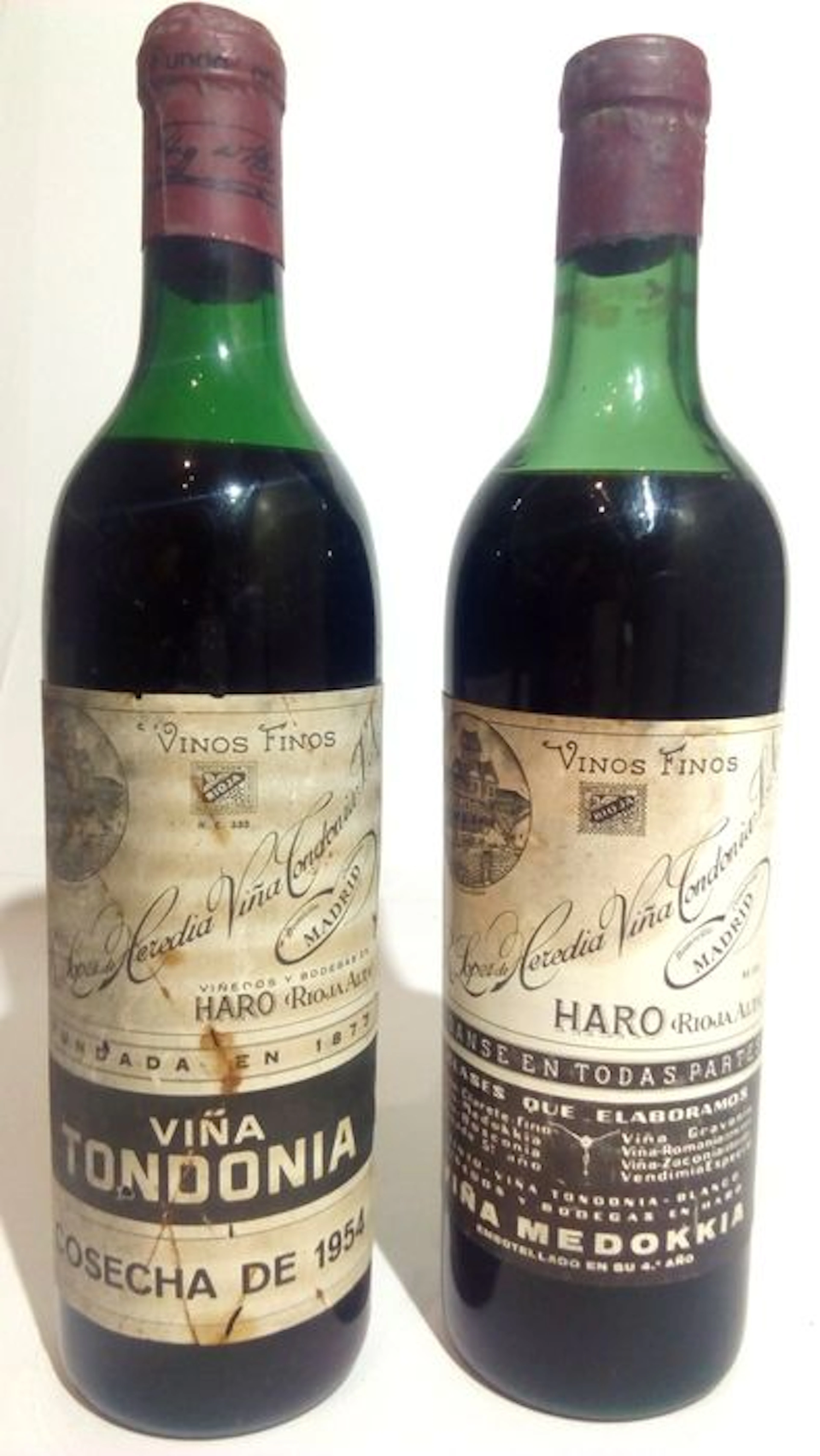 1954 Viña Tondonia Gran Reserva & R. Lopez de Heredia Viña Medokkia (embotellado 1960) Rioja DOCa - 2 bottles